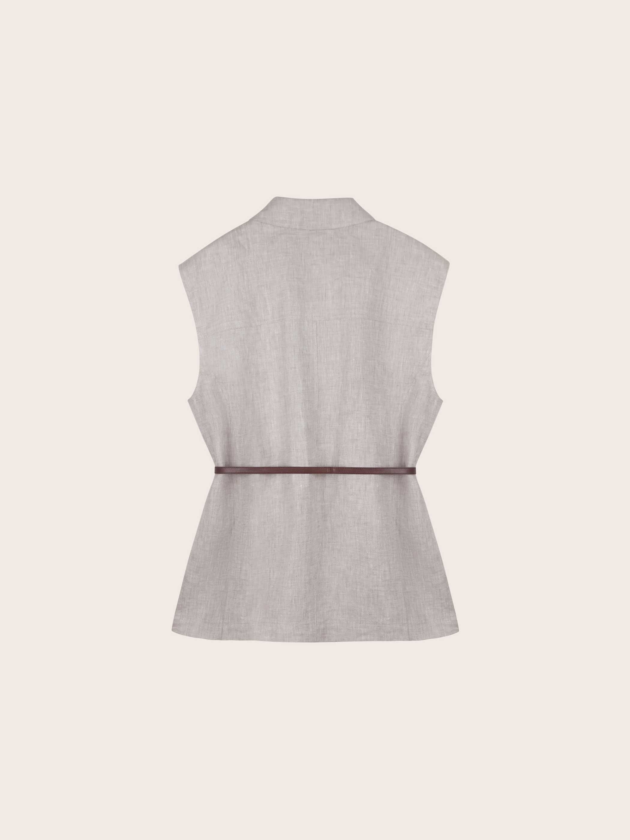 Josephine Oversized Linen Vest - Image 8