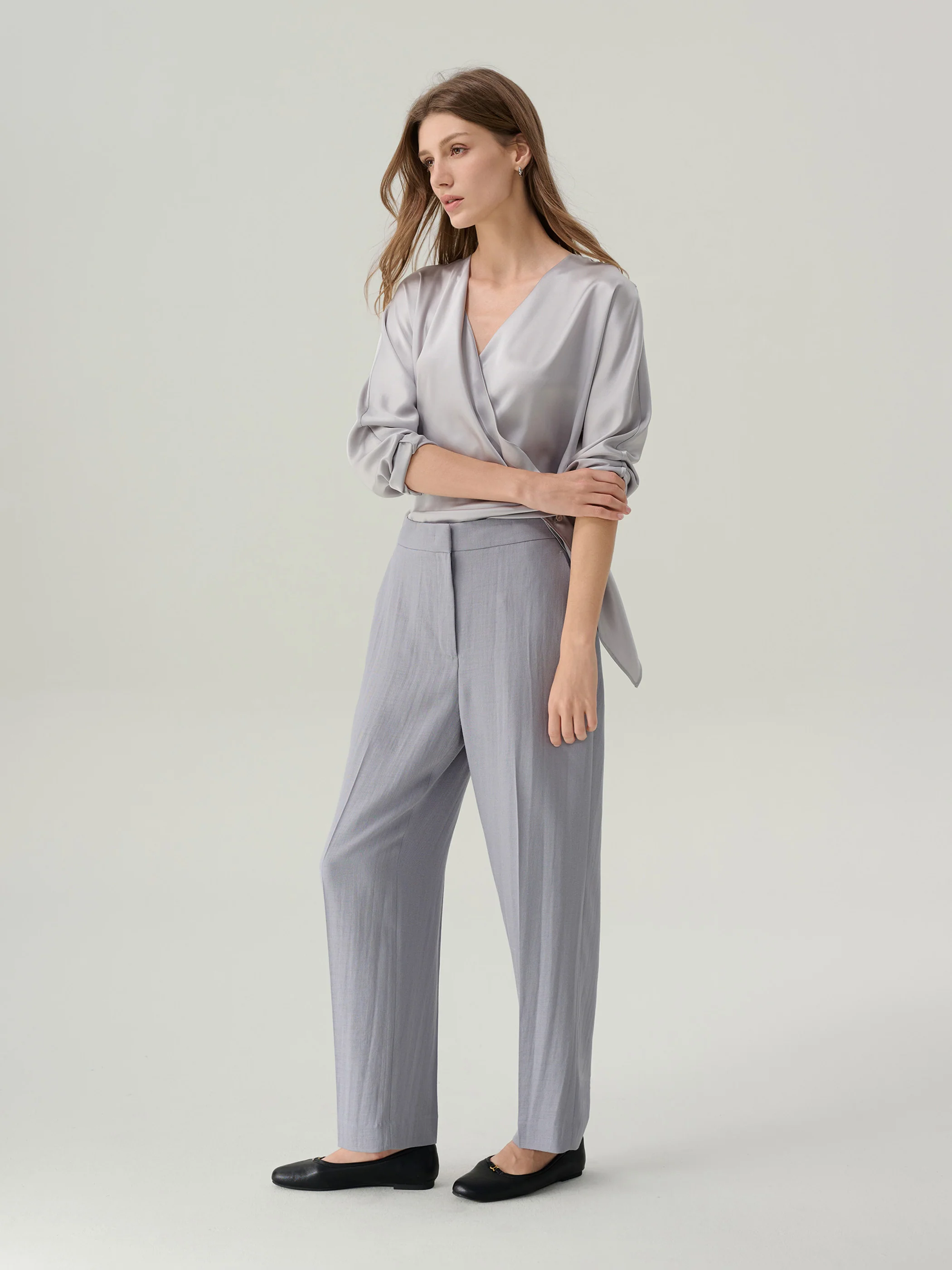 Juliette Satin Wrap 
Blouse - Image 4