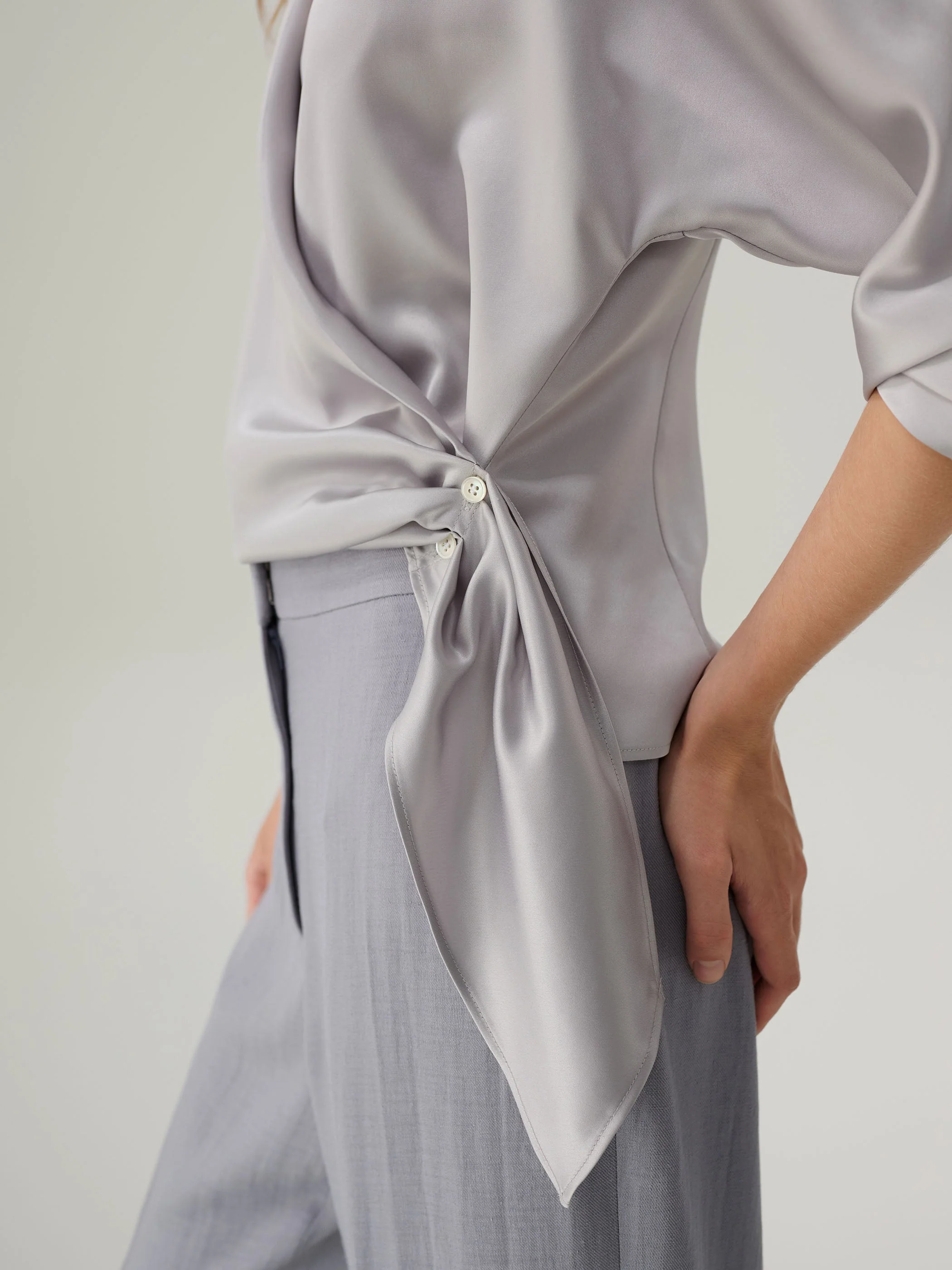 Juliette Satin Wrap 
Blouse - Image 5