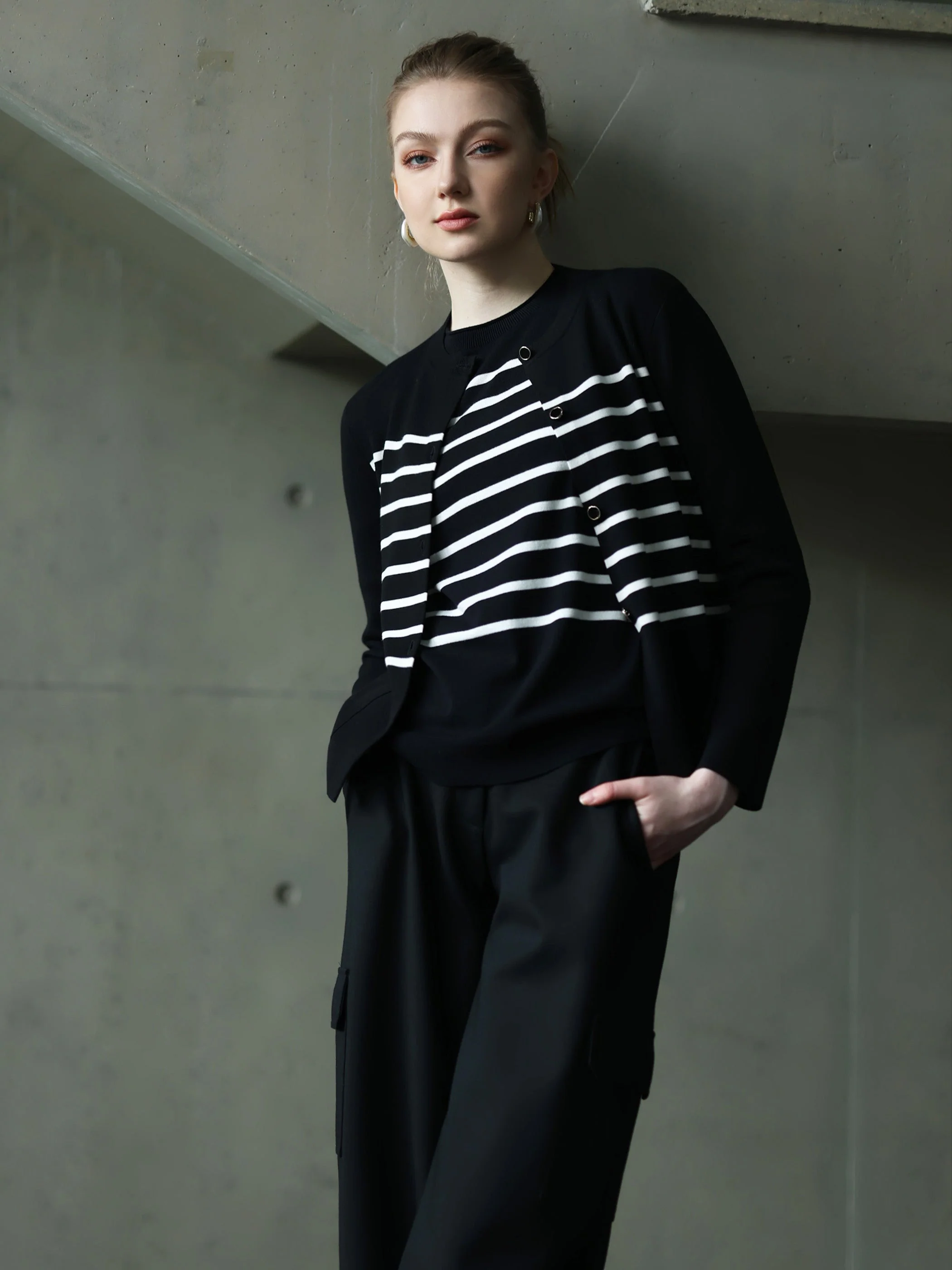 CREW NECK BUTTON FRONT CARDIGAN - Image 8