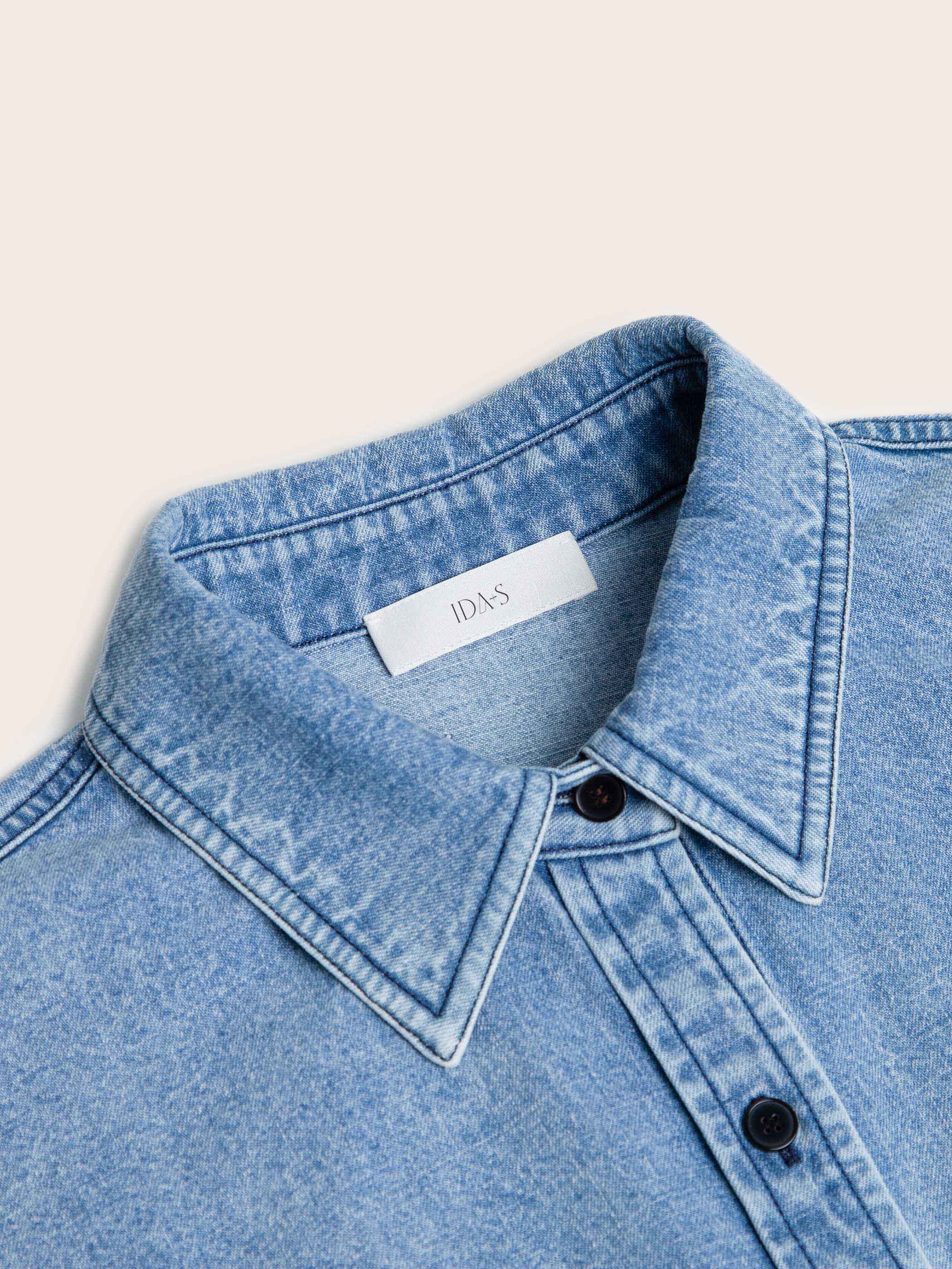 Lara Light Denim Button 
Down Top - Image 11