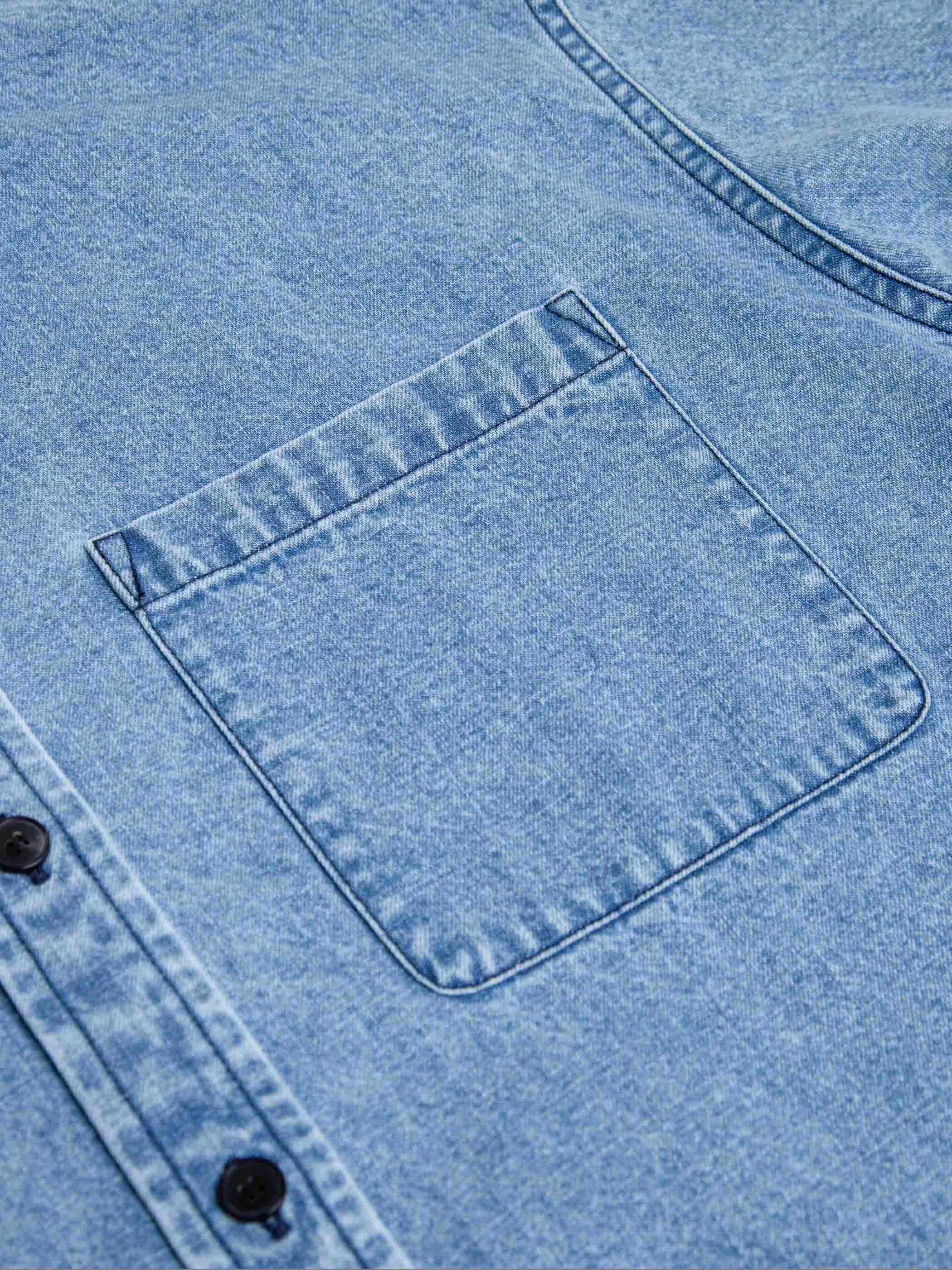 Lara Light Denim Button 
Down Top - Image 12