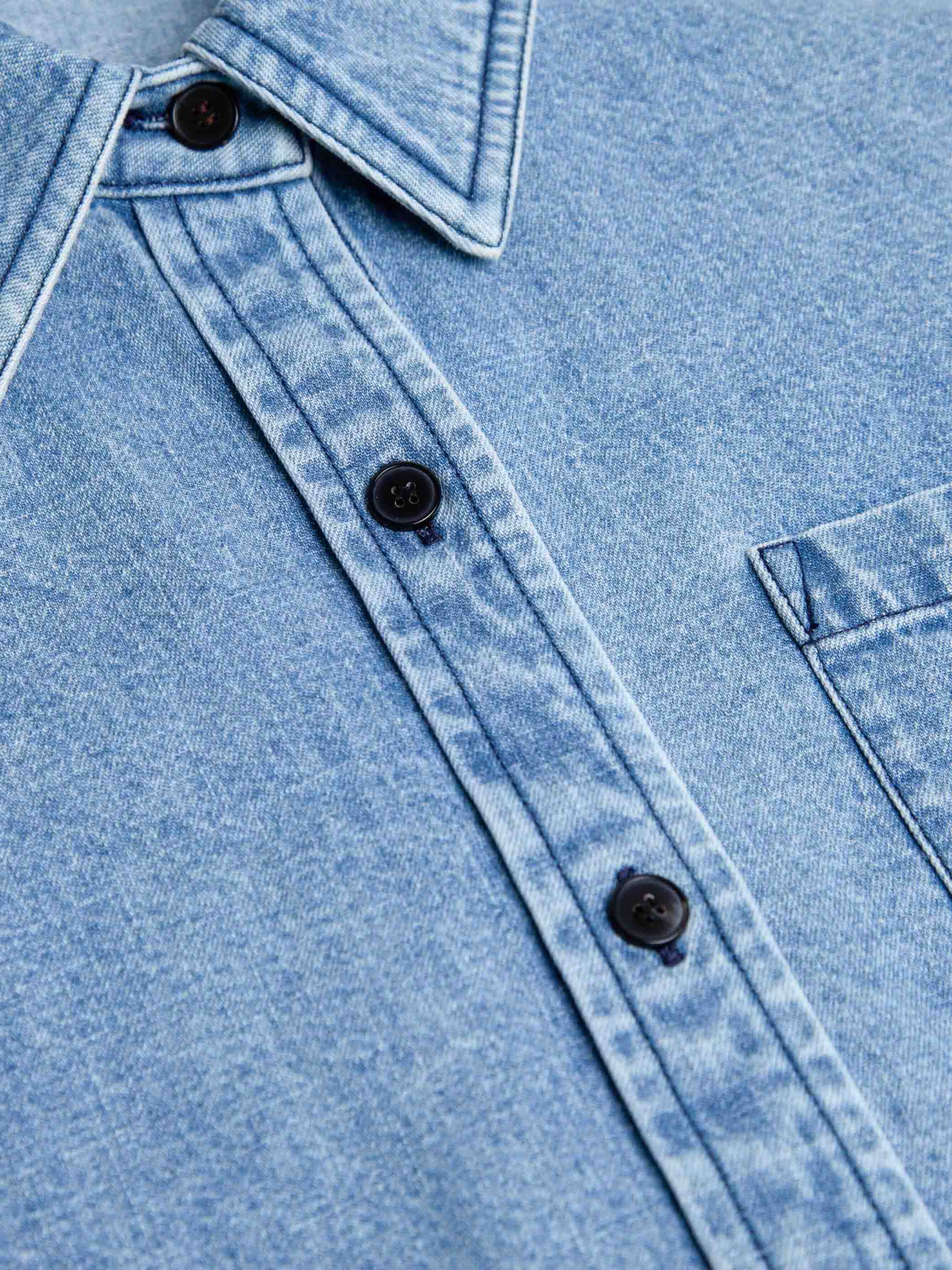 Lara Light Denim Button 
Down Top - Image 13