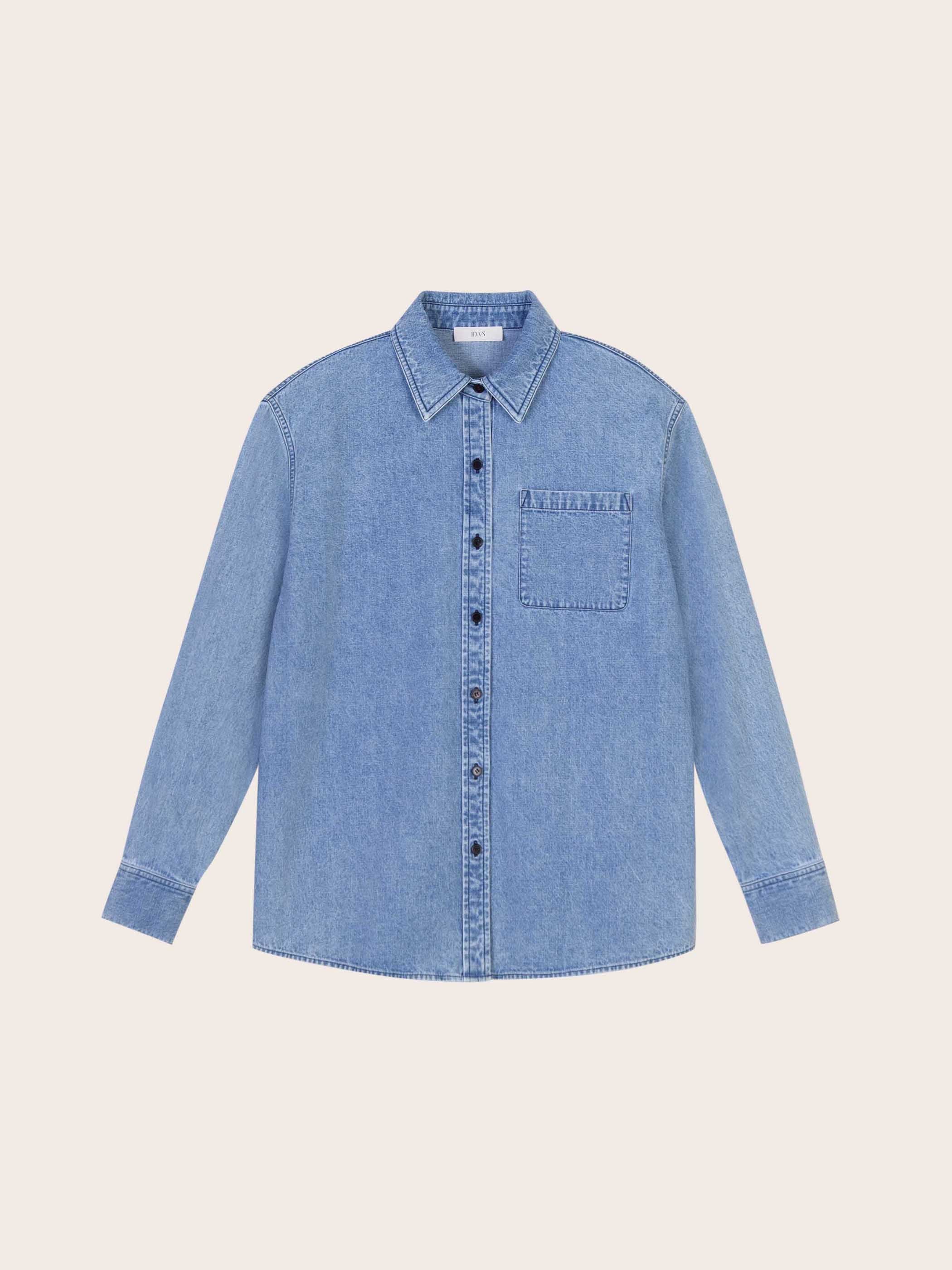 Lara Light Denim Button 
Down Top - Image 9
