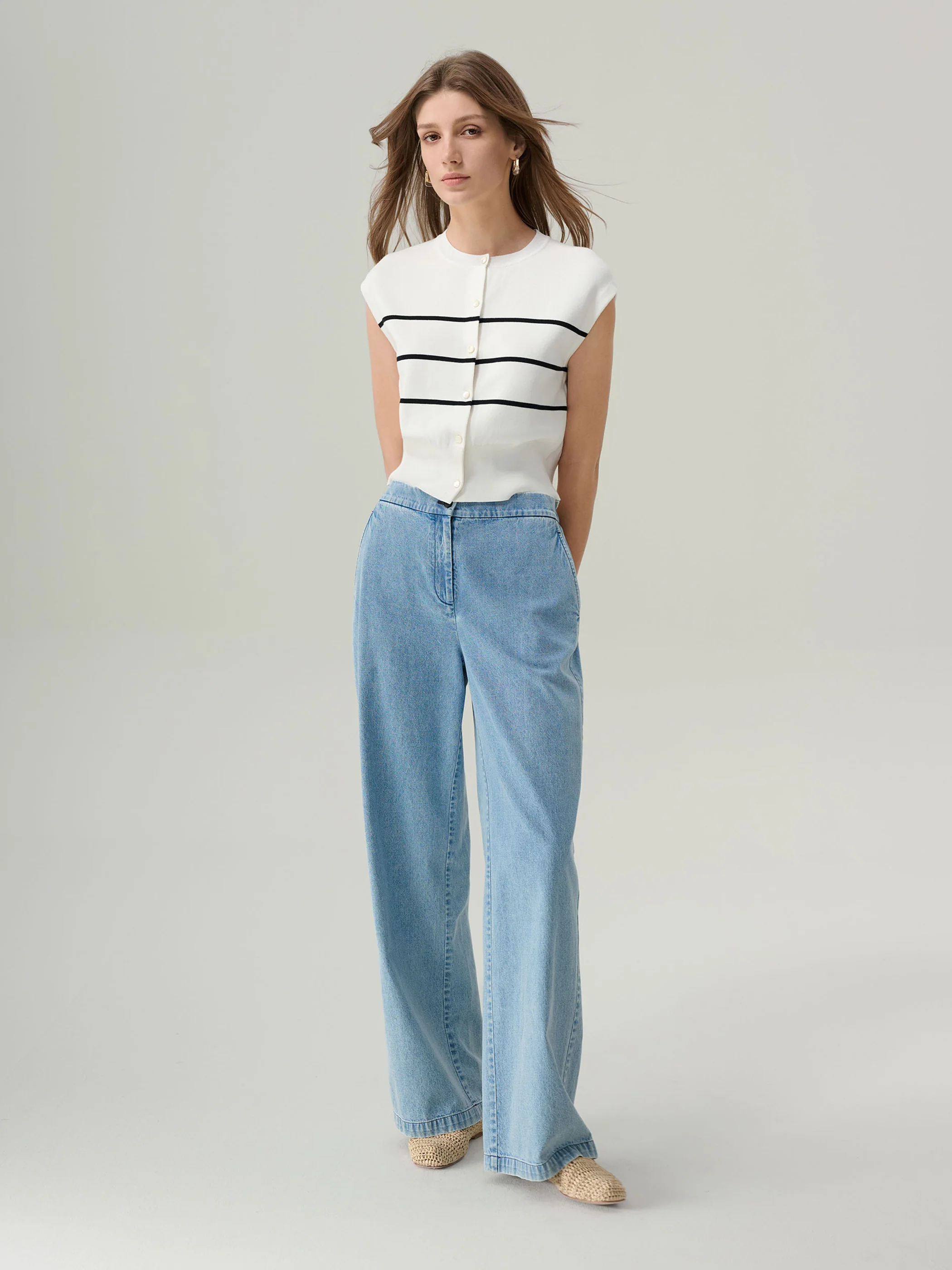 Lena Striped Button Up Top - Image 7