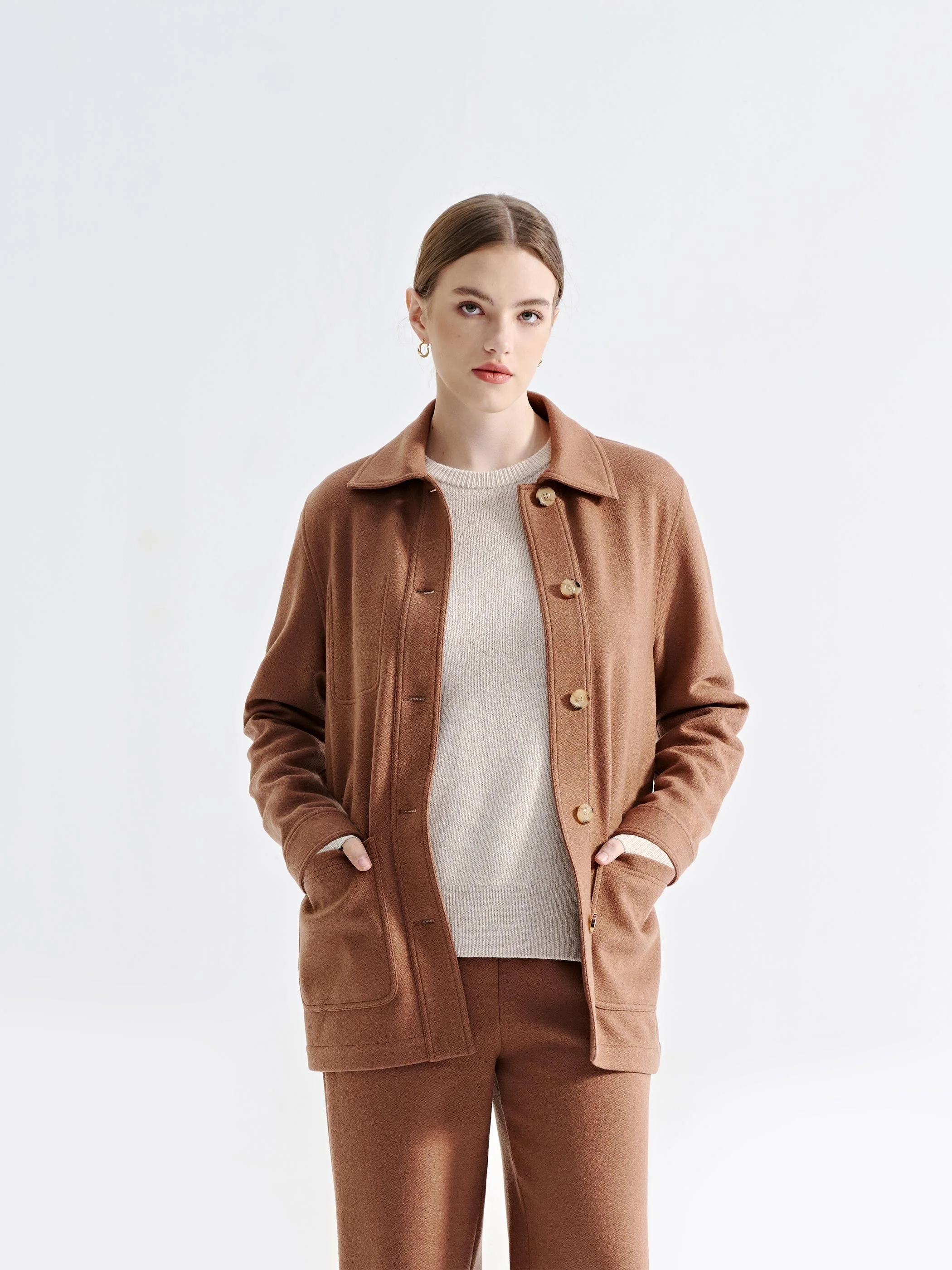 LENI WOOL/COTTON BUTTON UP - Image 4