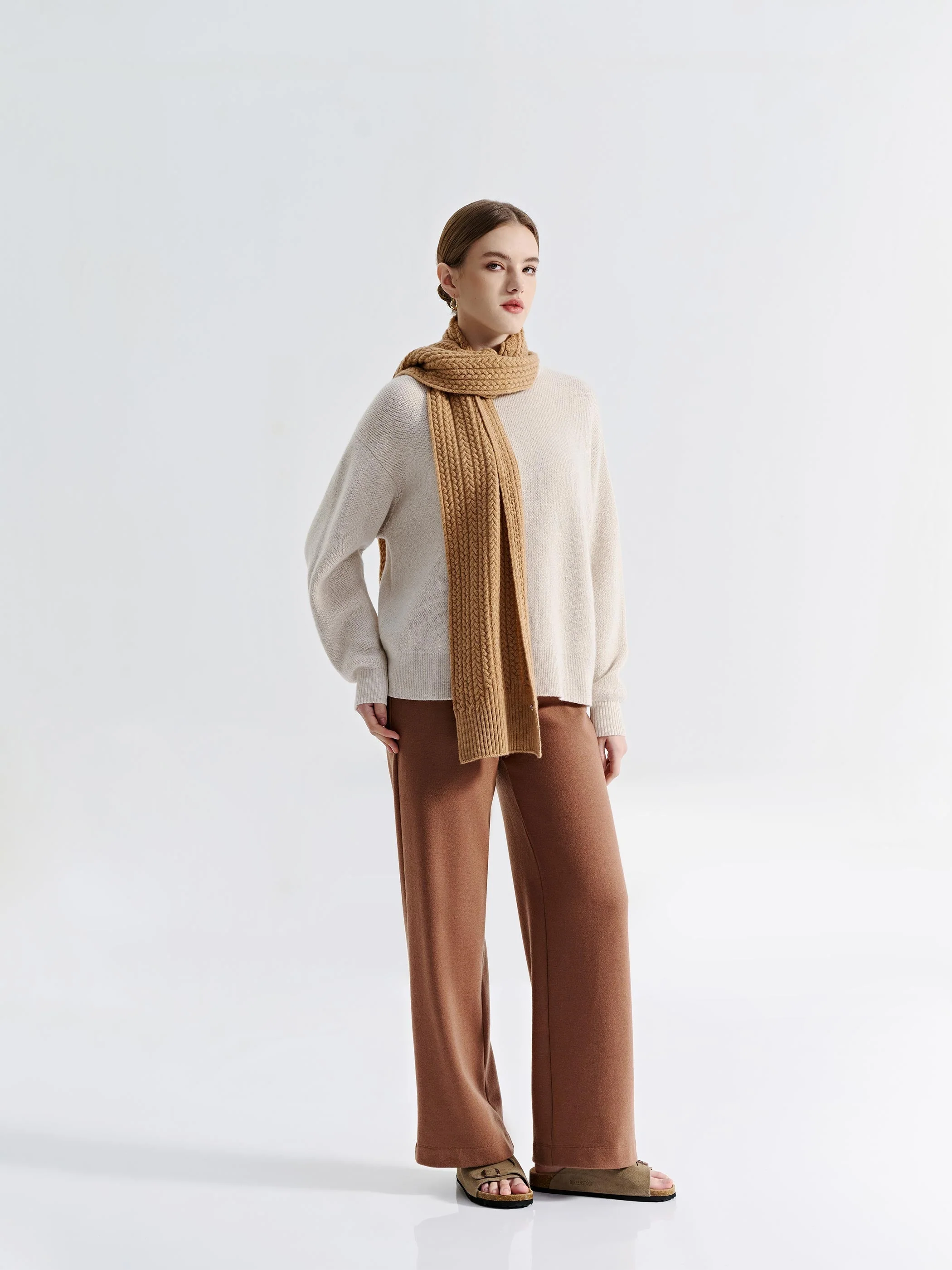 LENI WOOL/COTTON WIDE LEG PANTS - Image 5