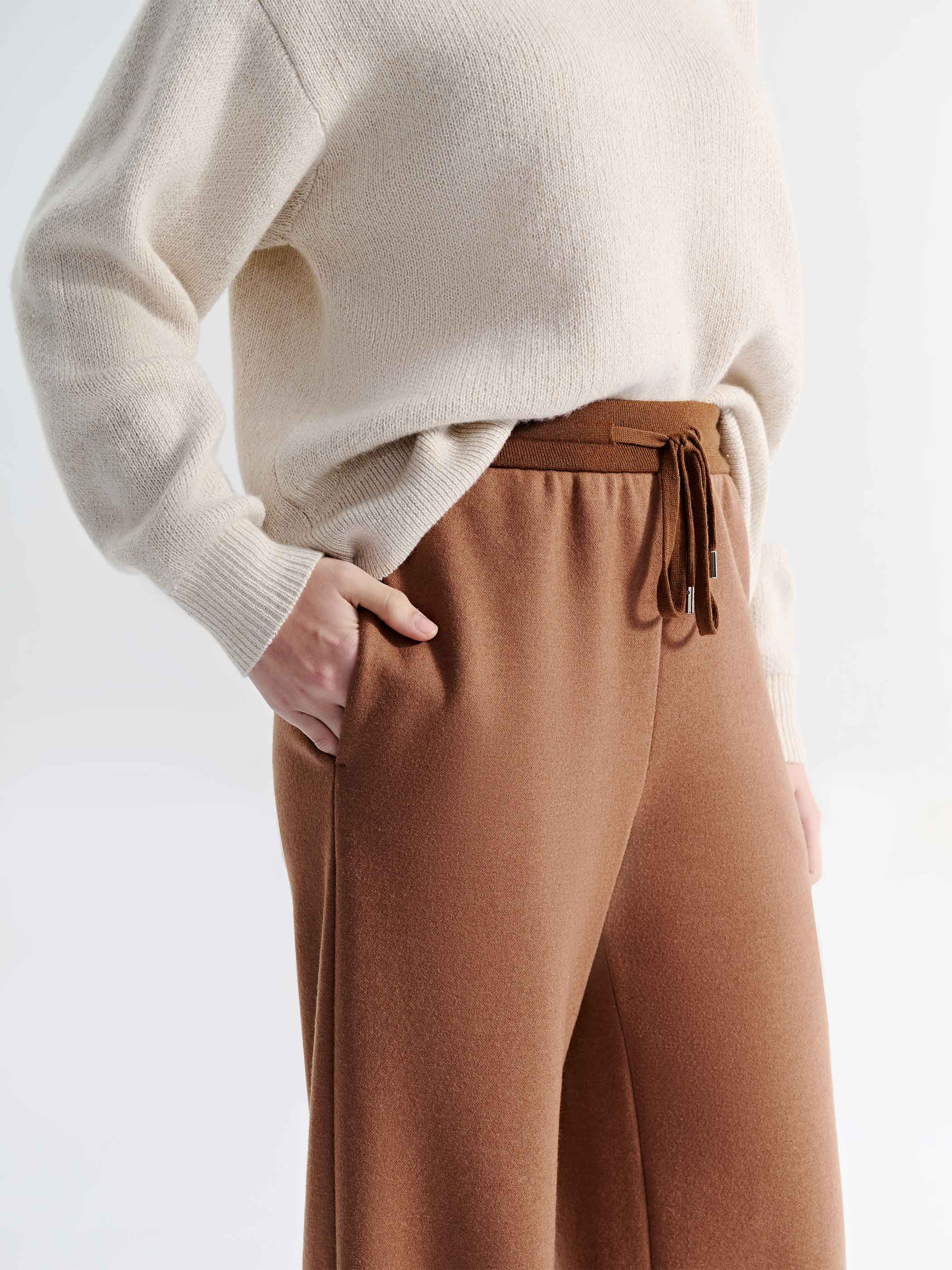 LENI WOOL/COTTON WIDE LEG PANTS - Image 8