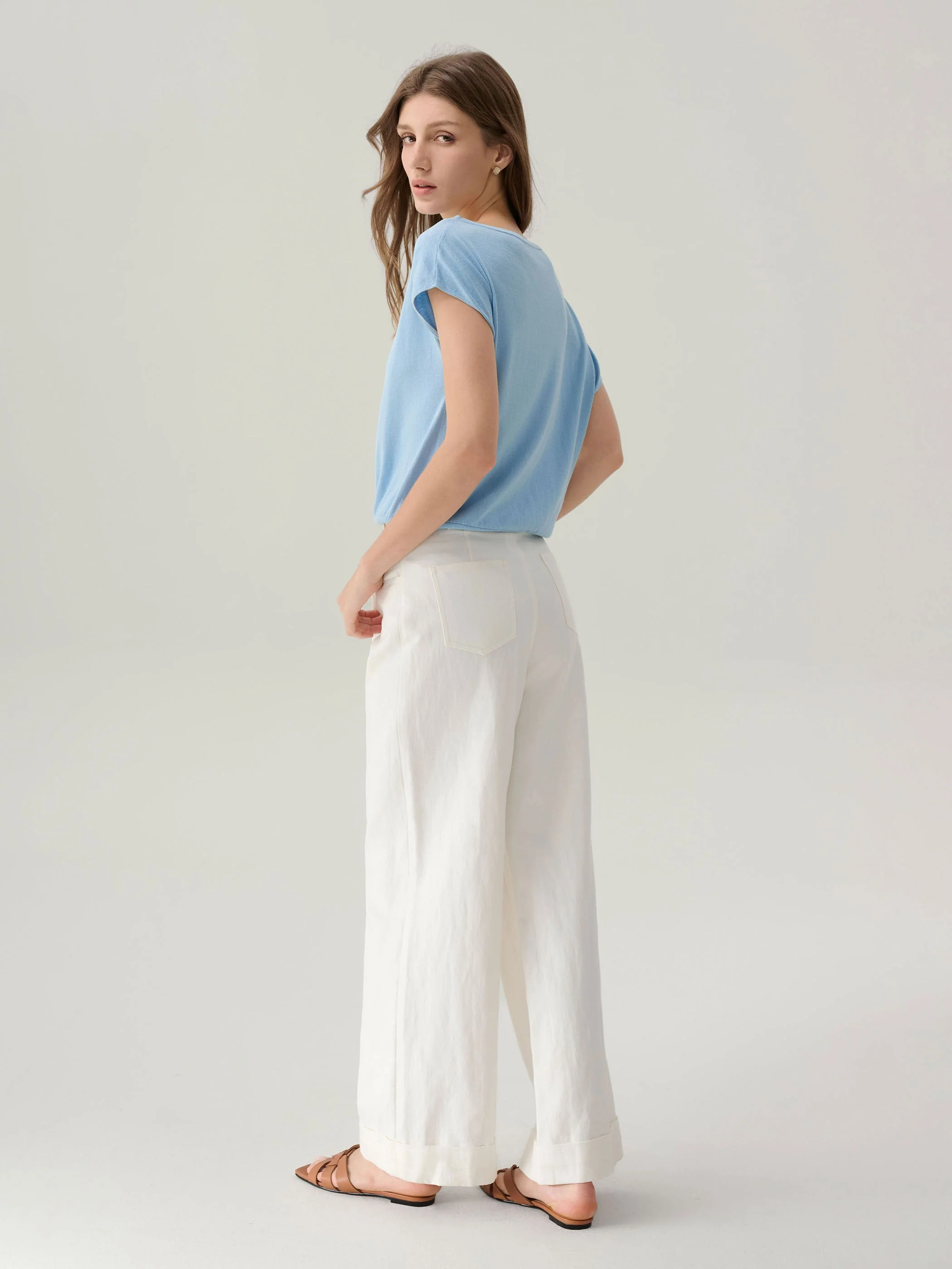 Lilia Cool Blue Silk Top - Image 3