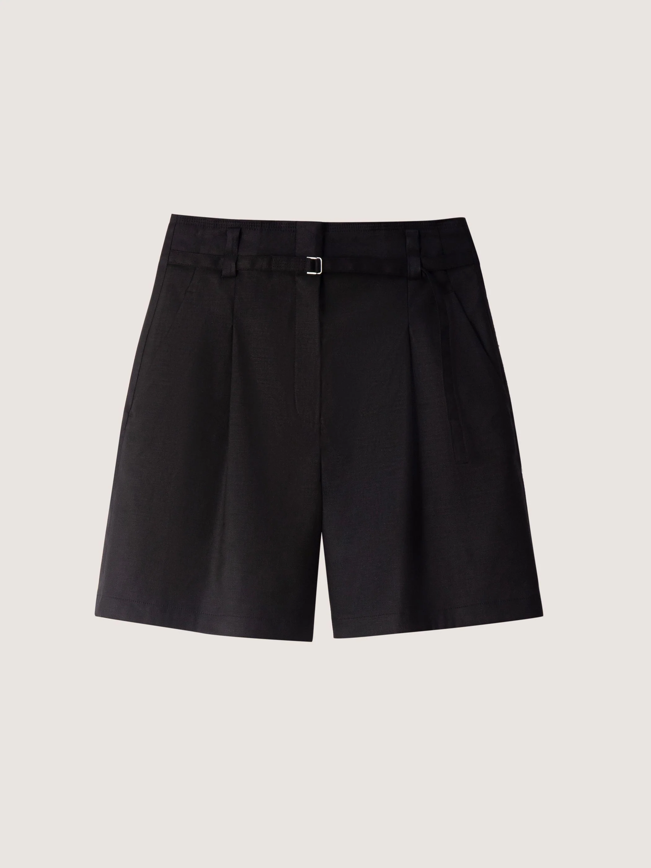 LINEN PLEATED SHORTS W/ BELT - Image 2