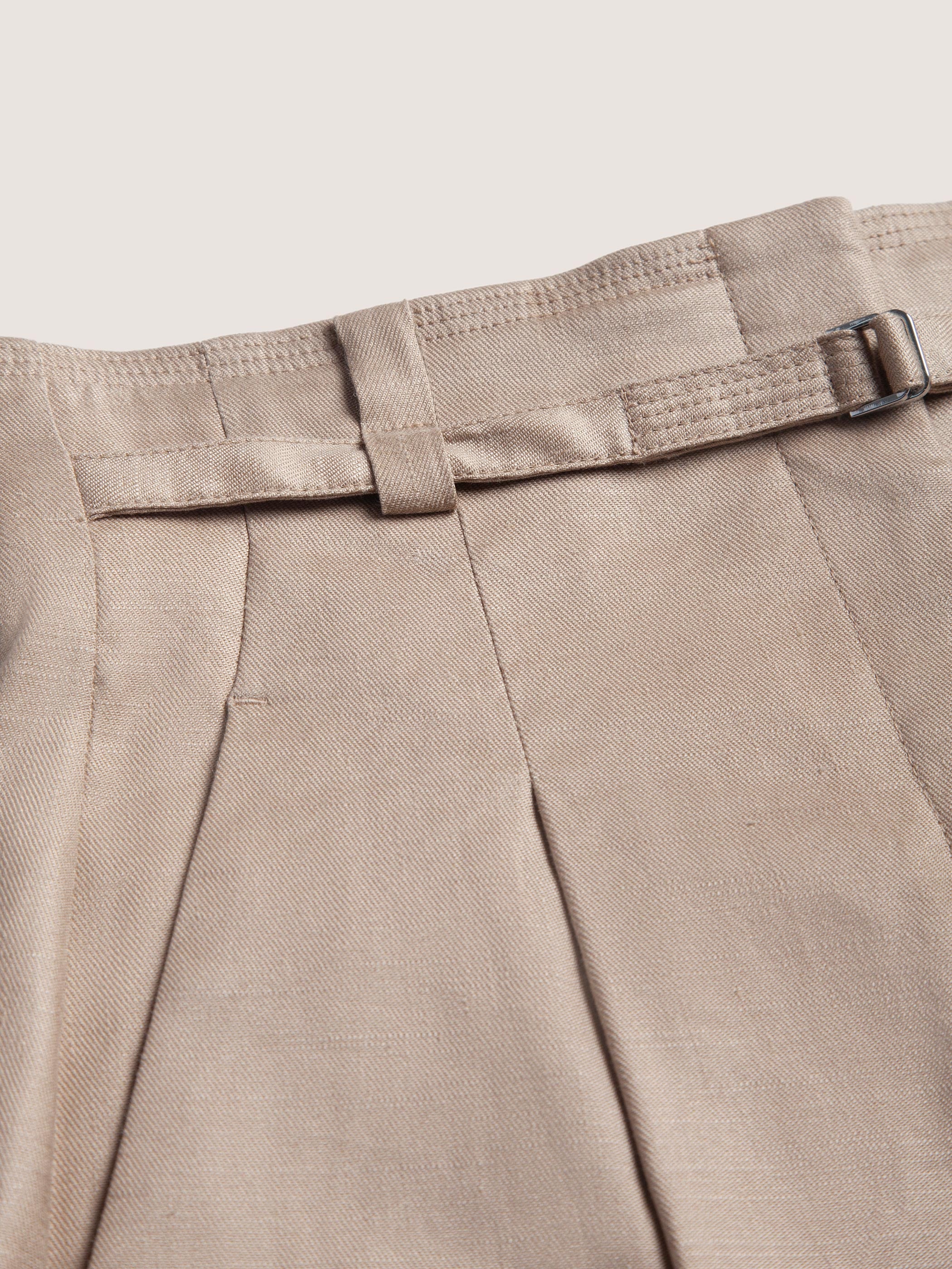 LINEN PLEATED SHORTS W/ BELT - Image 4