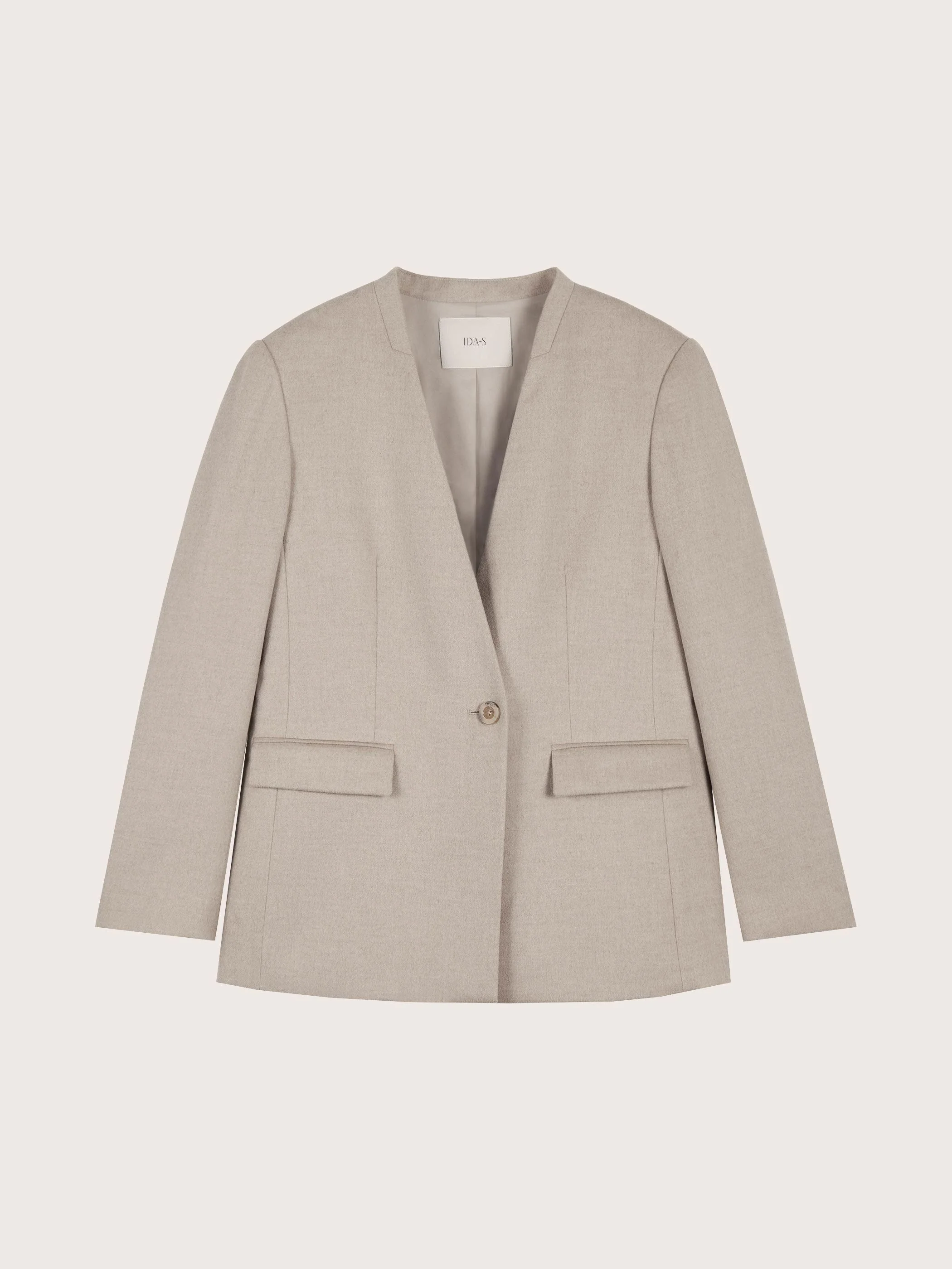 LIORA FRENCH SILK WOOL COLLARLESS HAUTE COUTURE SUIT JACKET - Image 9