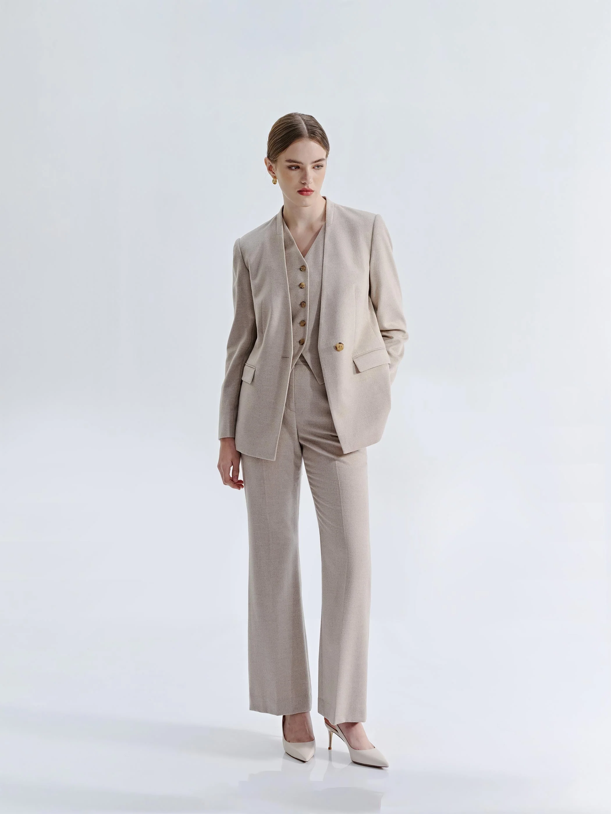 LIORA SILK WOOL STRAIGHT LEG SUIT PANTS - Image 6