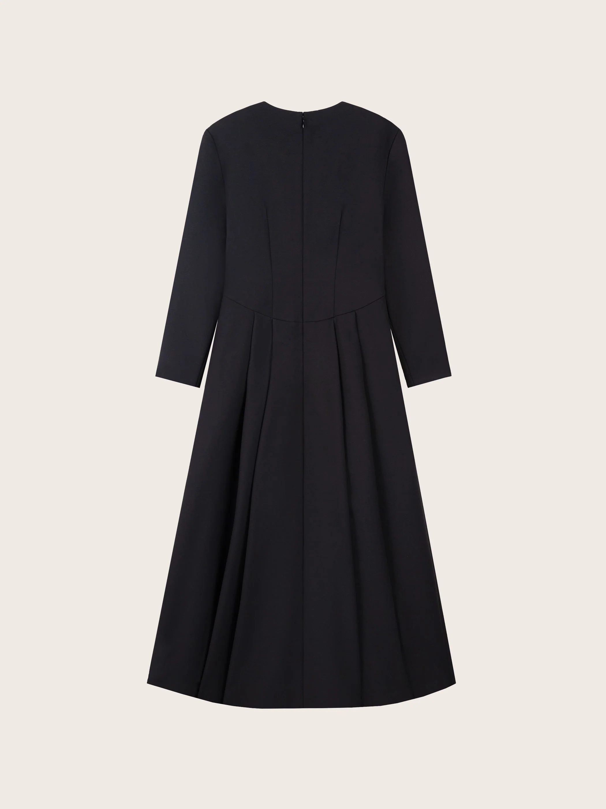 LONG SLEEVE CREW NECK A-LINE DRESS - Image 11