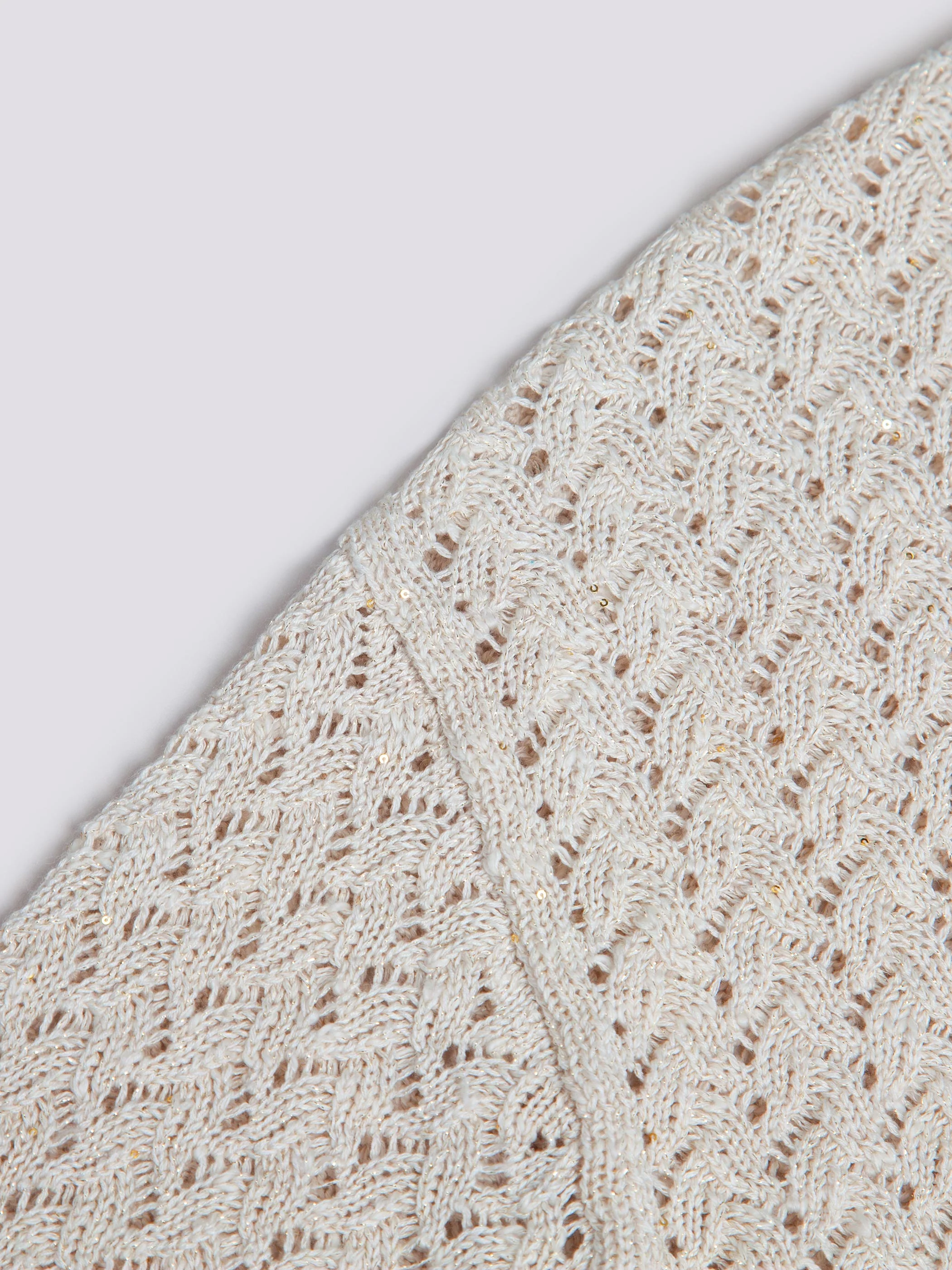 LONG SLEEVE CREW NECK OPEN KNIT SWEATER - Image 4