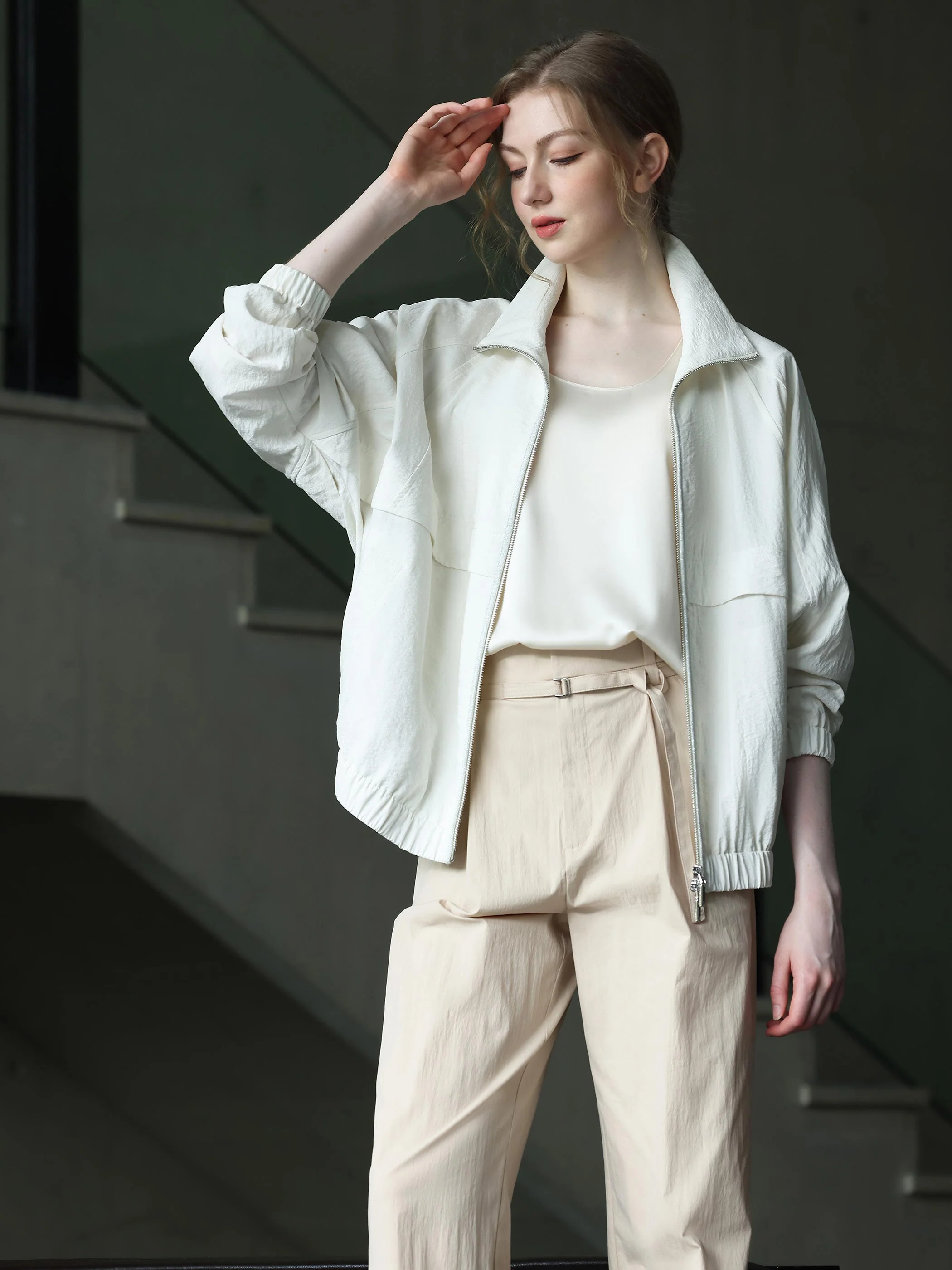 LONG SLEEVE OPEN NECK BLOUSE - Image 2