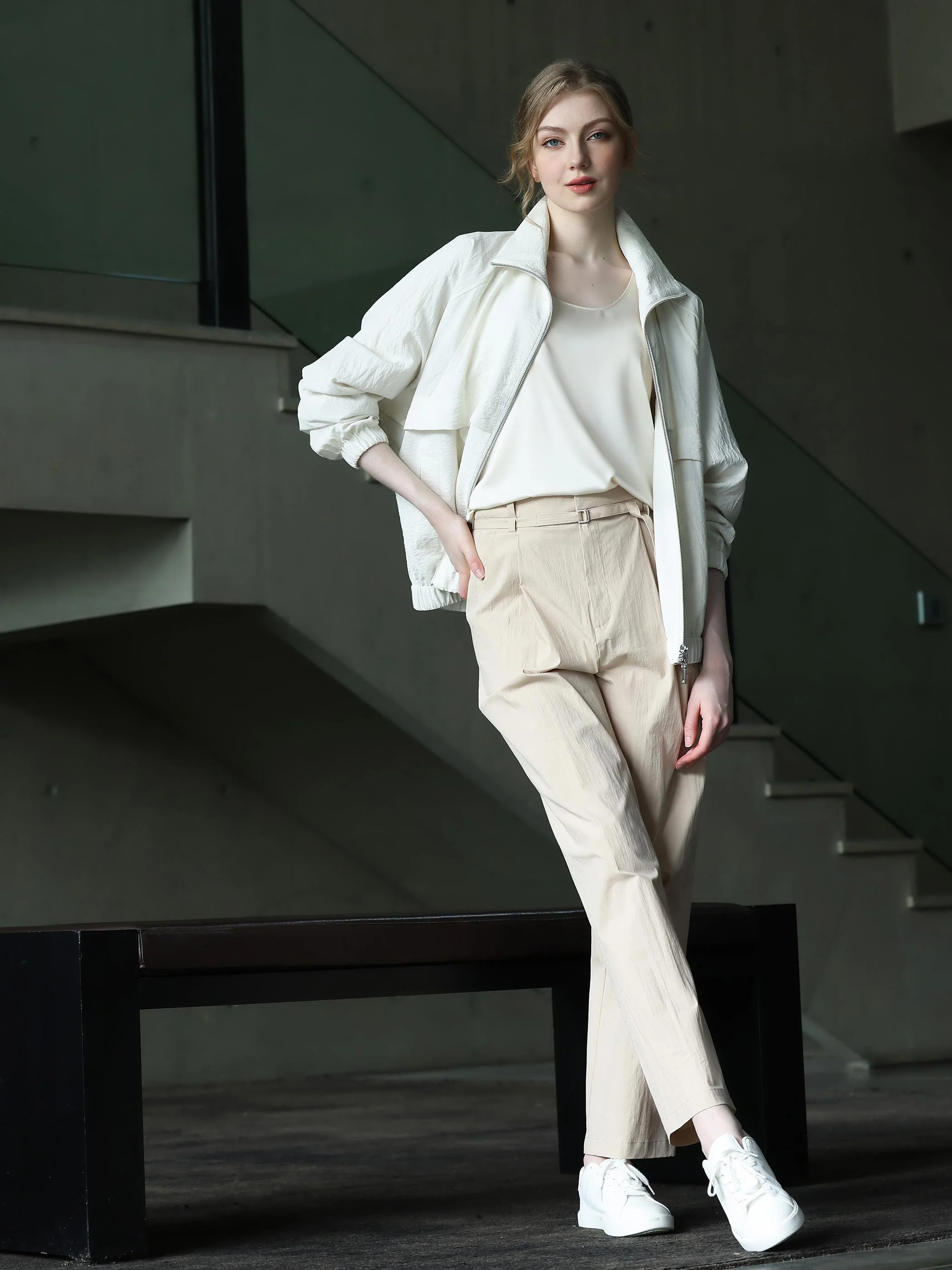 LONG SLEEVE OPEN NECK BLOUSE - Image 3
