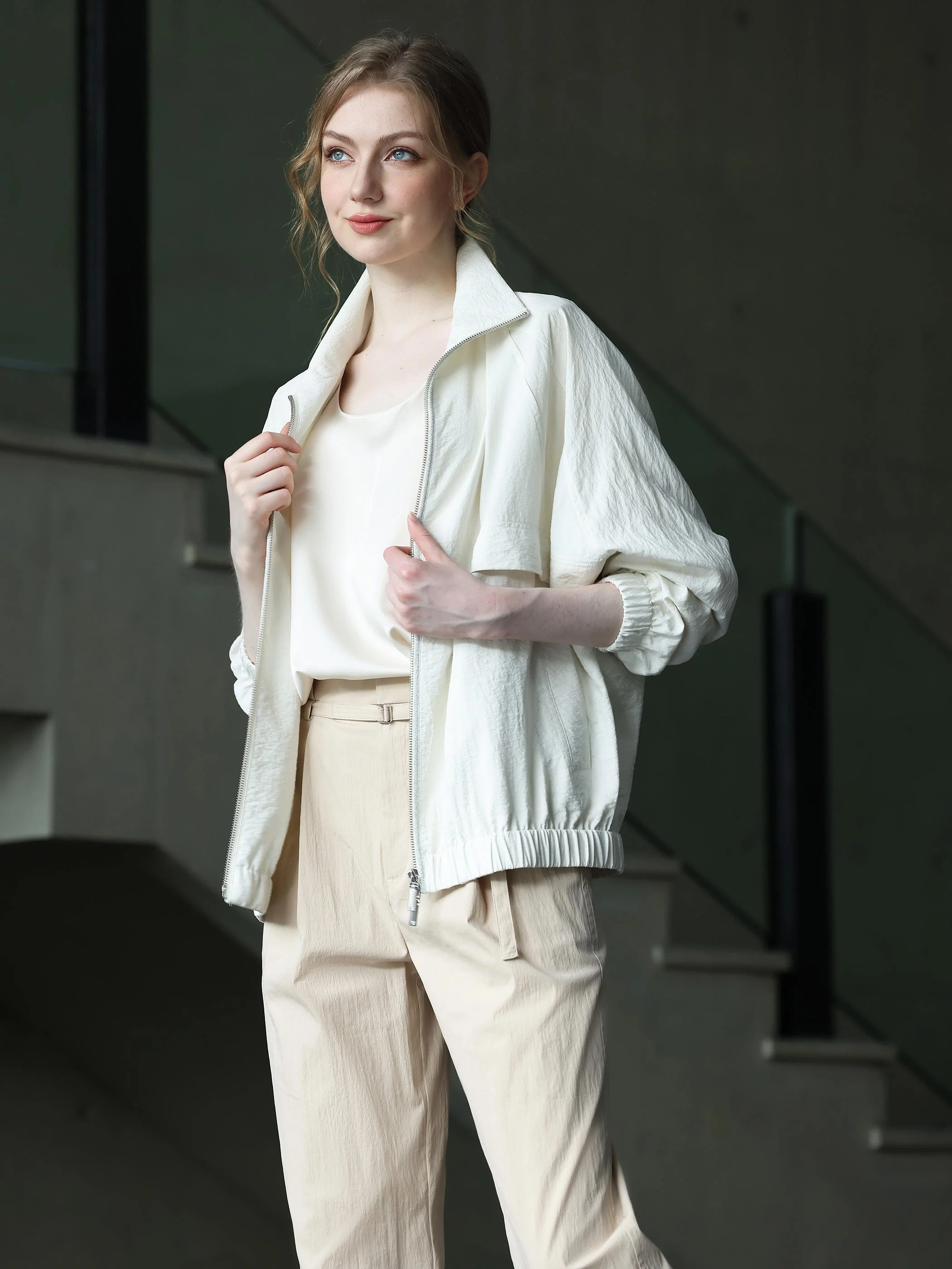 LONG SLEEVE OPEN NECK BLOUSE - Image 4