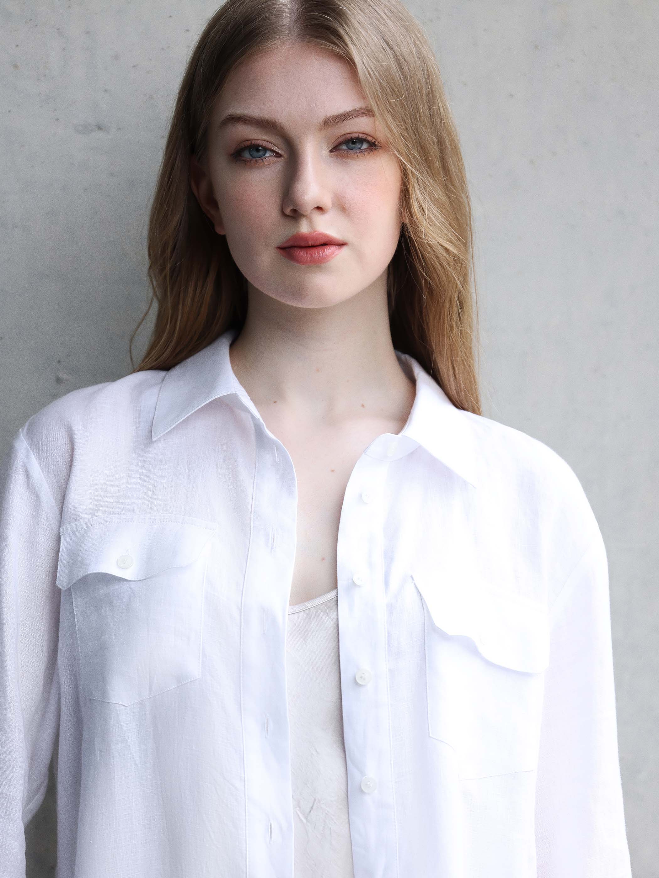 LONG SLEEVEN LINEN SHIRT W/ RELAXED SHOULDER - Image 5