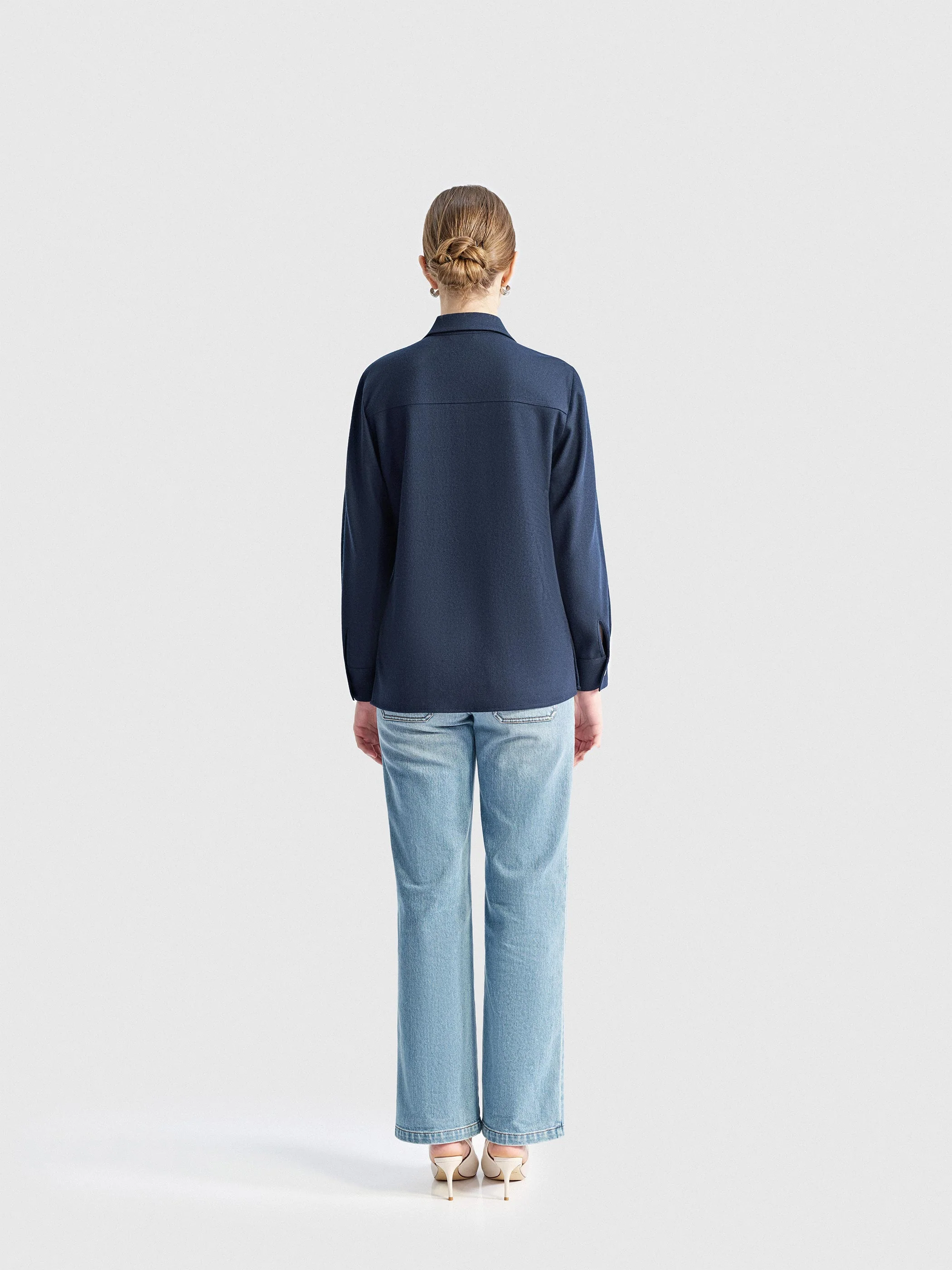 LUCY WOOL BUTTON UP TOP - Image 3