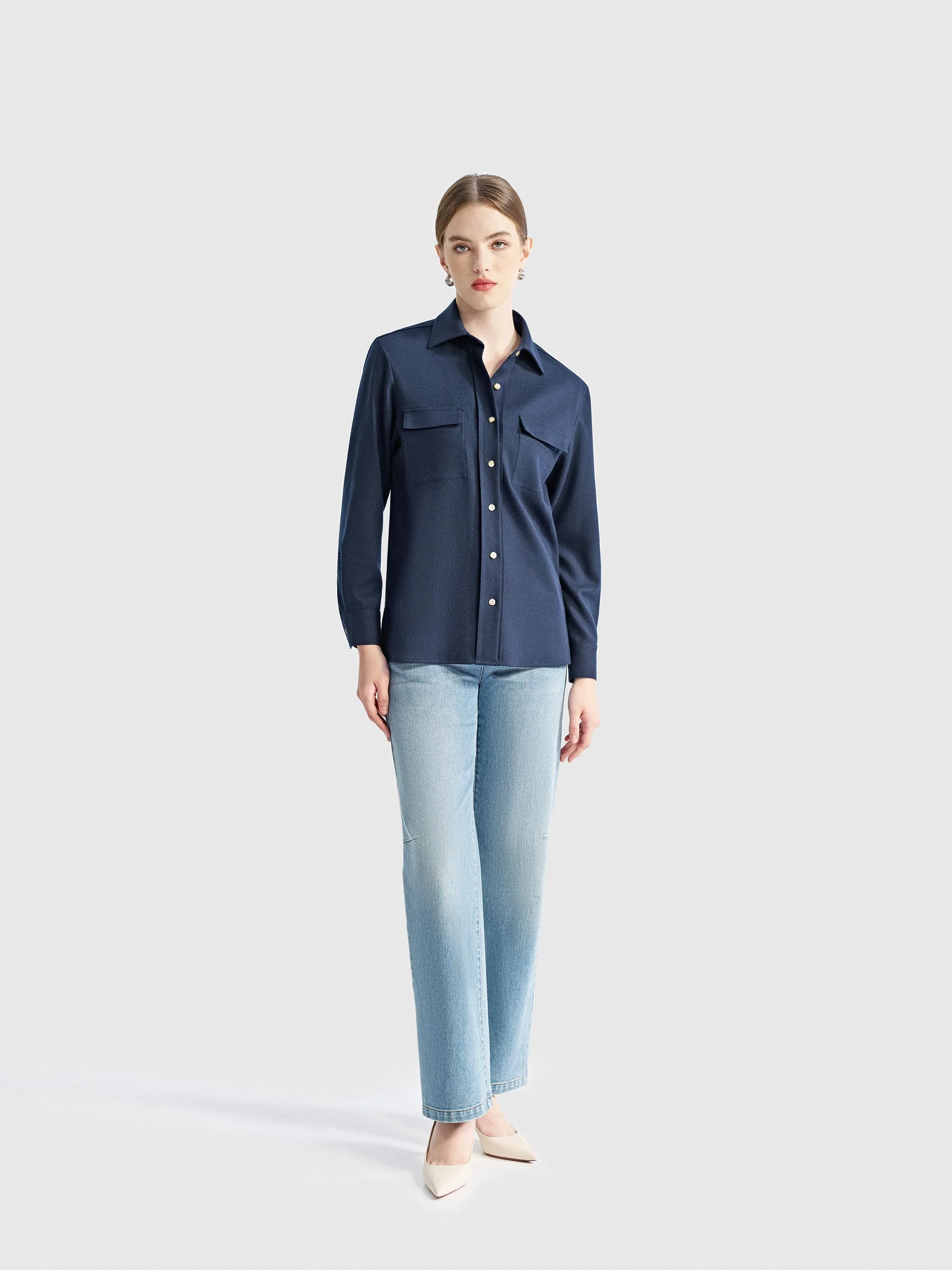 LUCY WOOL BUTTON UP TOP - Image 5