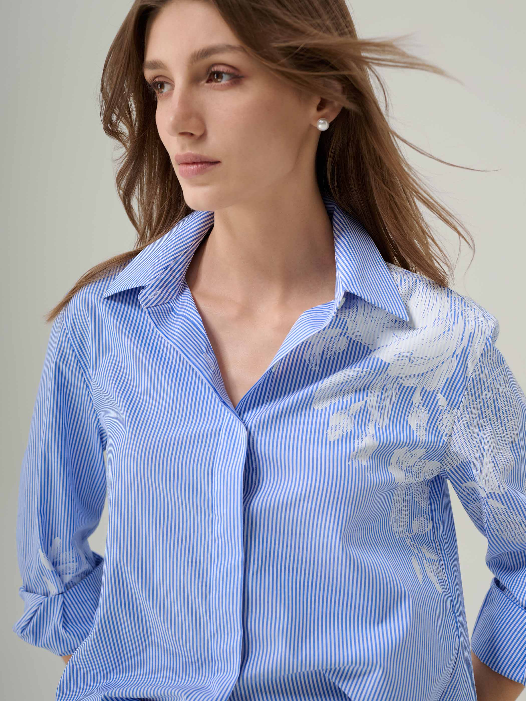 Maisie Striped Oversized Blouse - Image 6