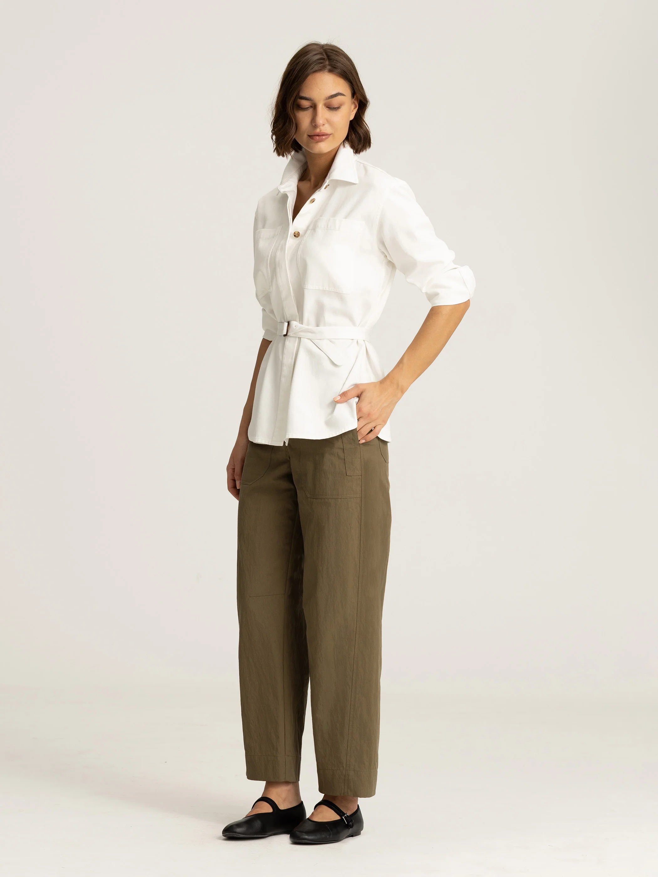 Mara Utility Belted Cotton Shirt - Image 2