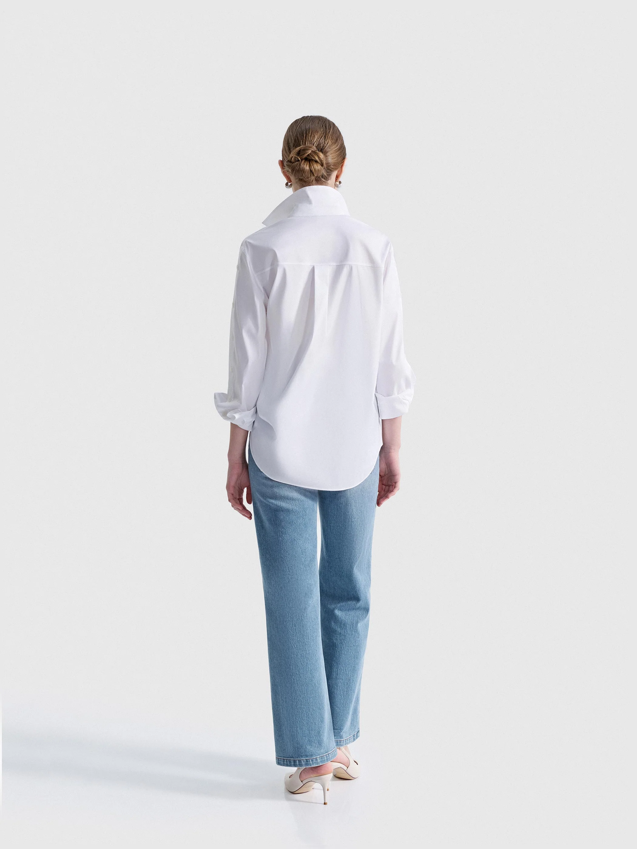 OVERSIZED BUTTON SLEEVE DETAIL BLOUSE - Image 4