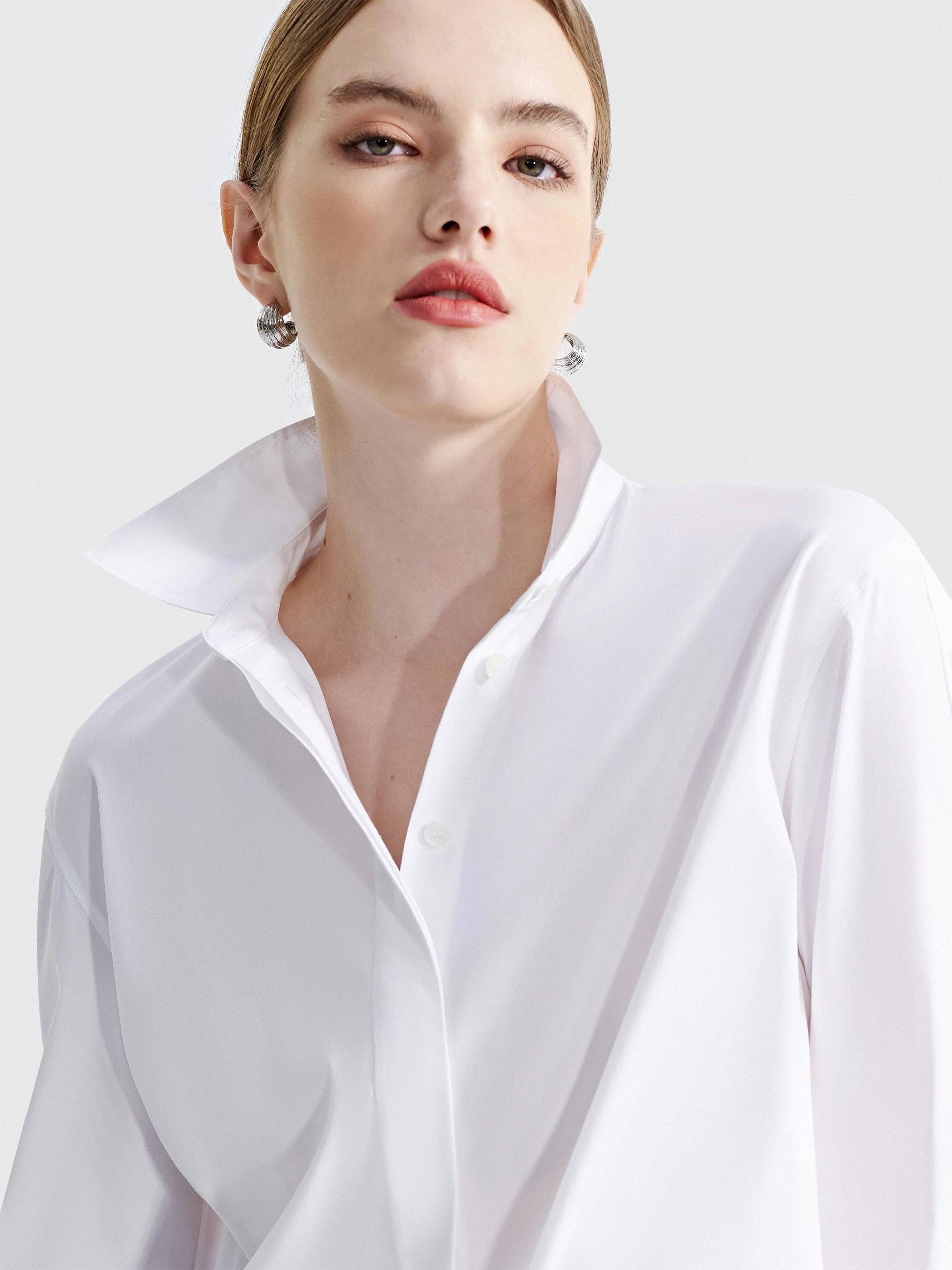 OVERSIZED BUTTON SLEEVE DETAIL BLOUSE - Image 7