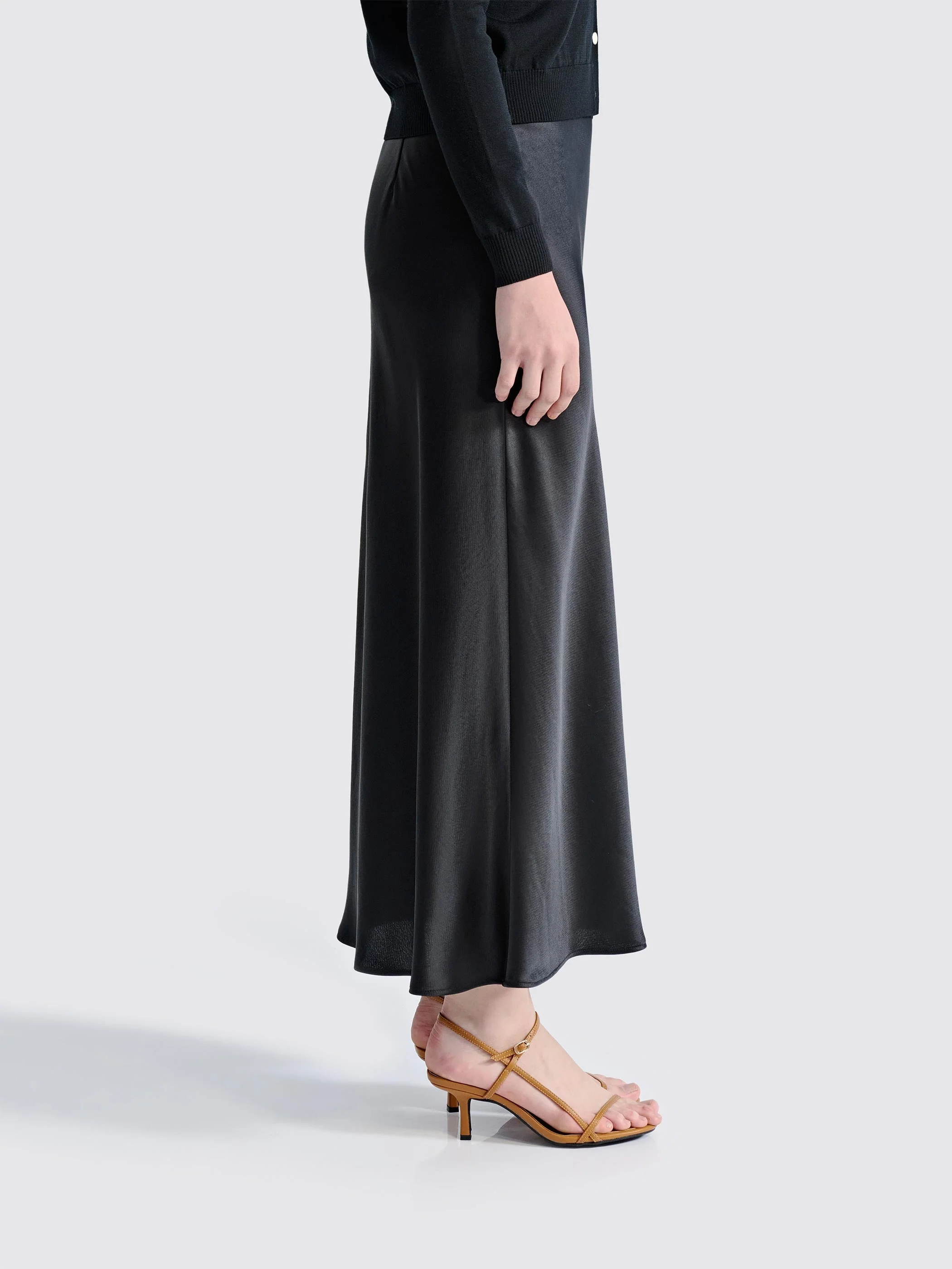 FREYA MAXI SATIN SKIRT - Image 3