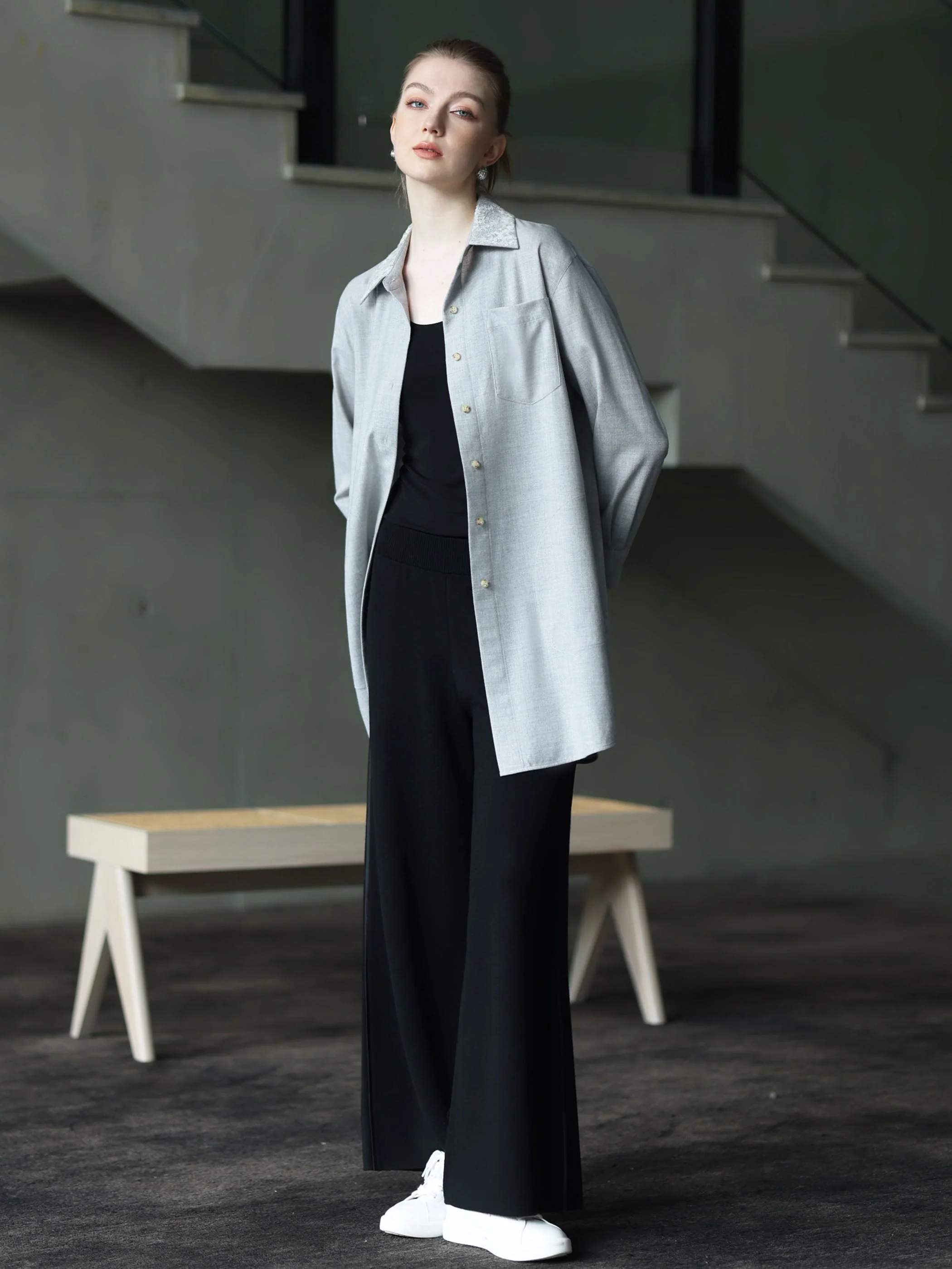 MERINO KNIT PANTS W/ PIPING DETAILS - Image 5