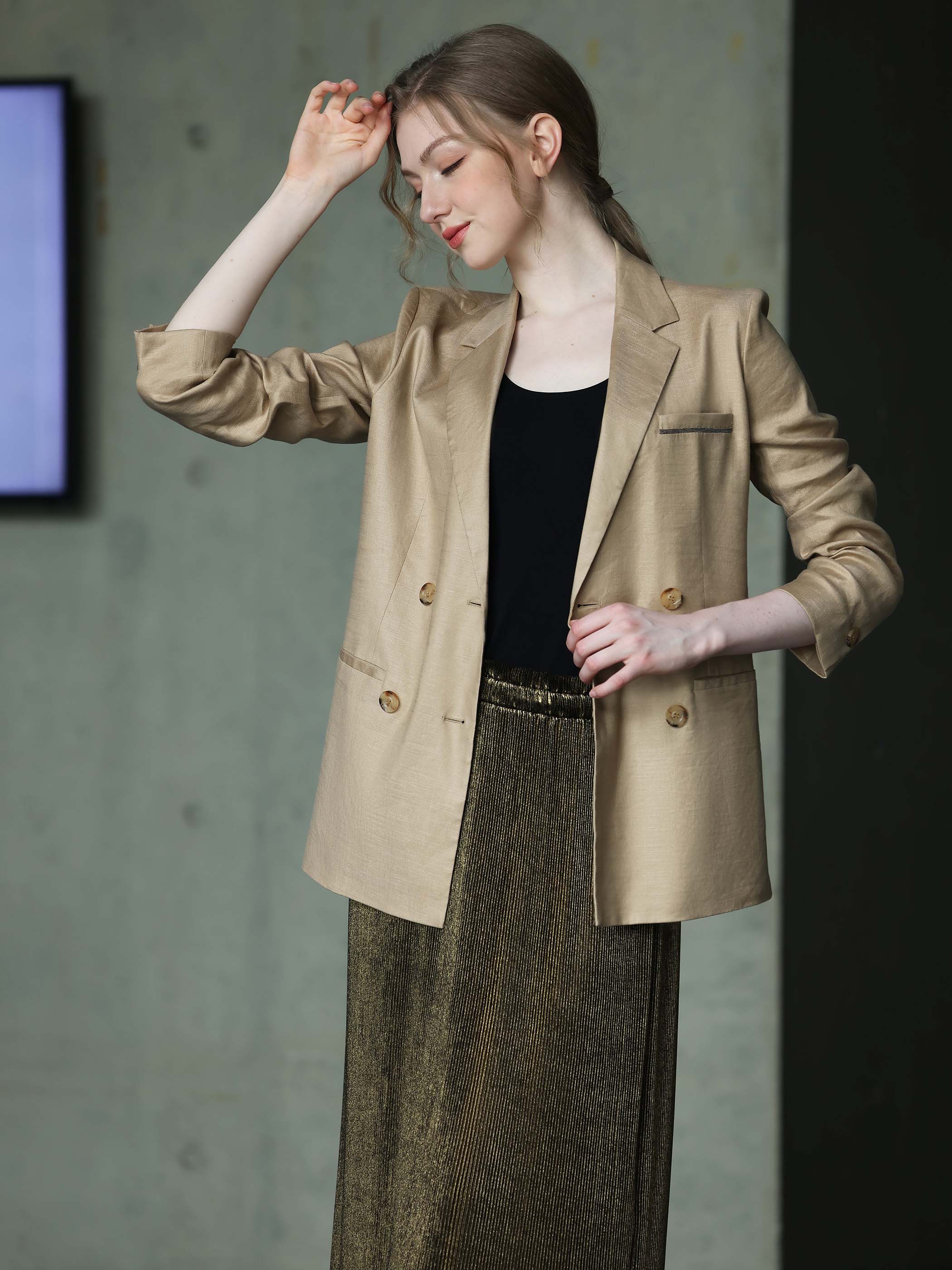 METALLIC PLEATED SKIRT - Image 10