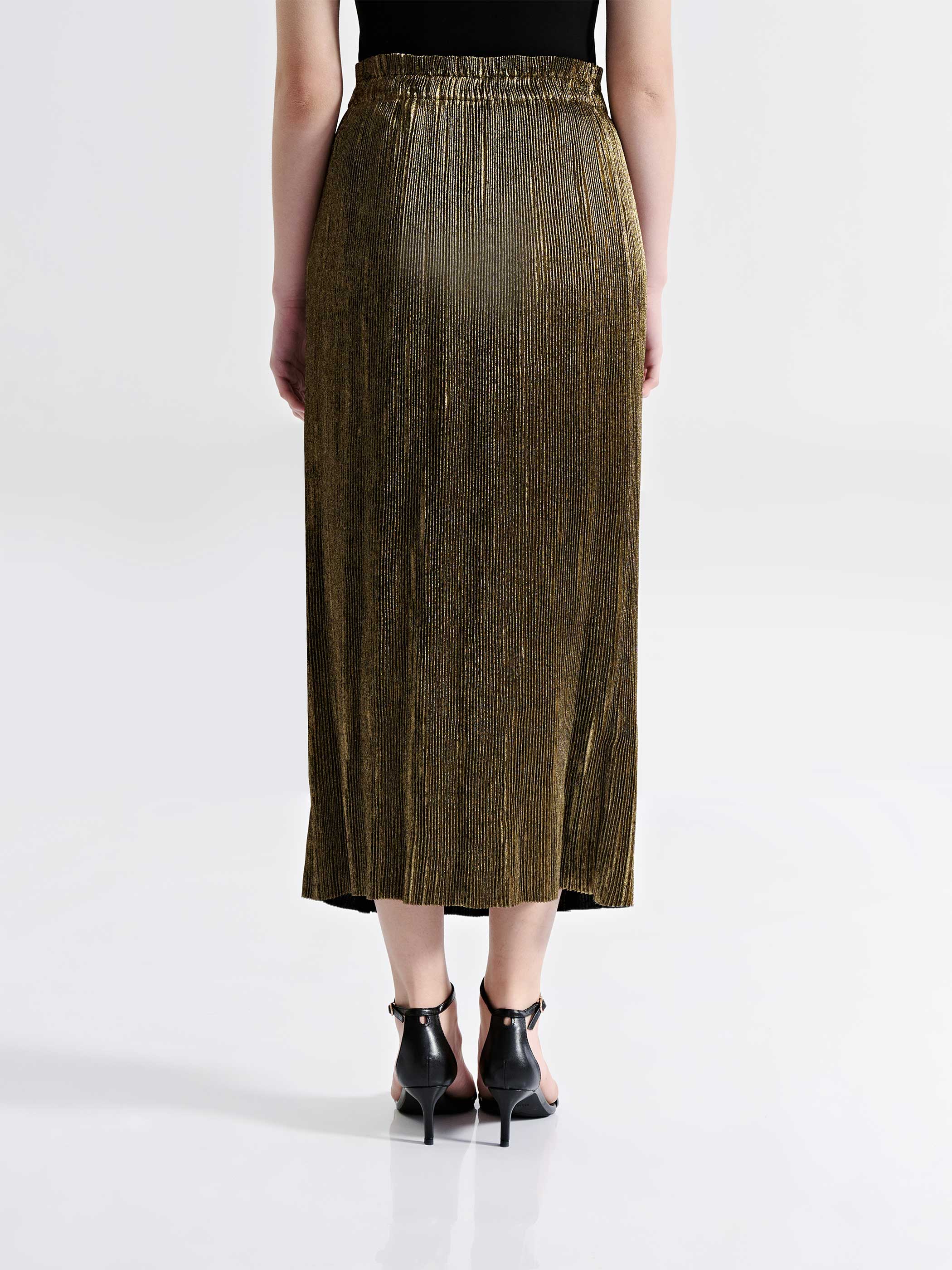 HARLOW METALLIC PLEATED SKIRT - Image 4