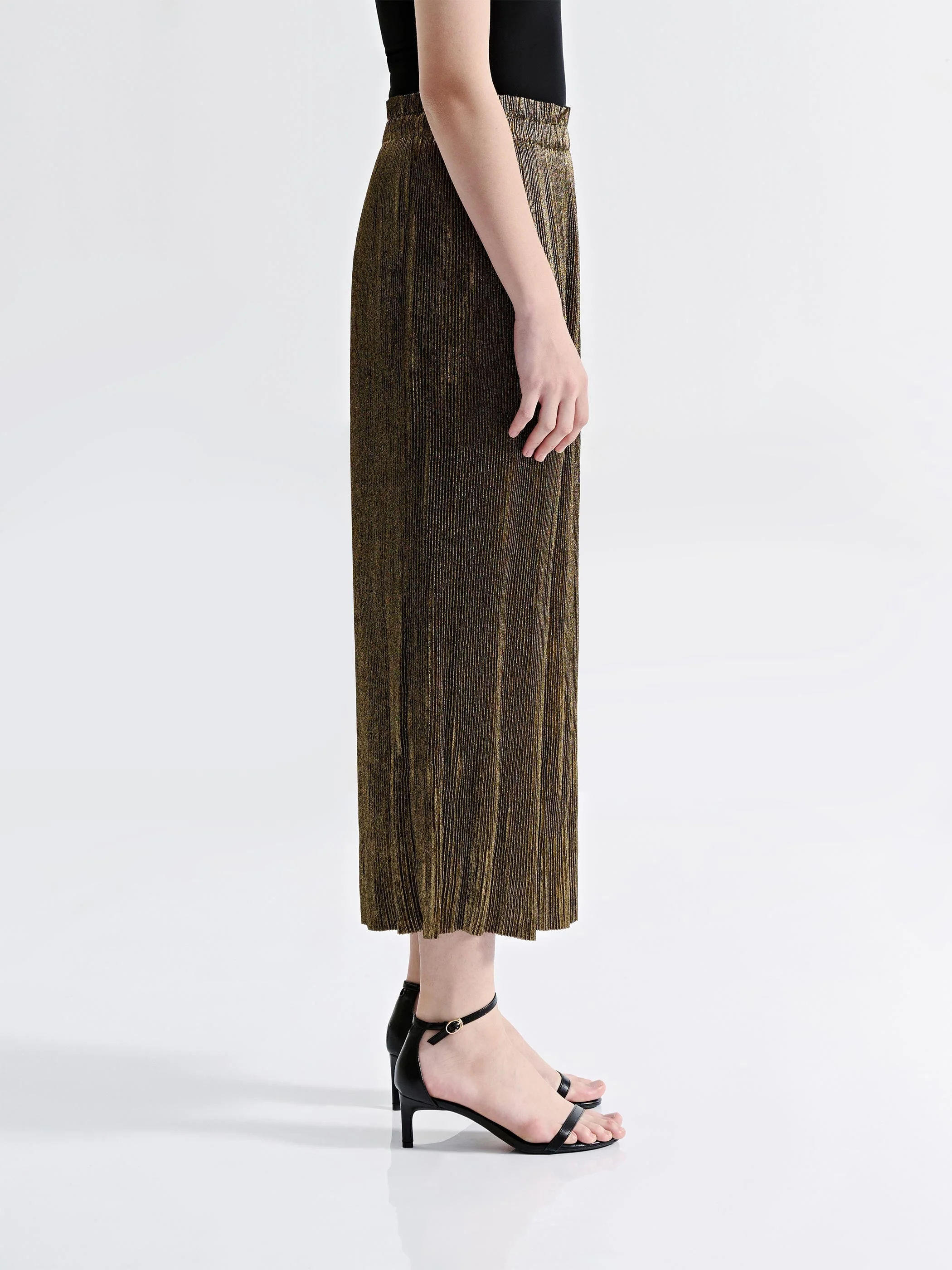 HARLOW METALLIC PLEATED SKIRT - Image 3