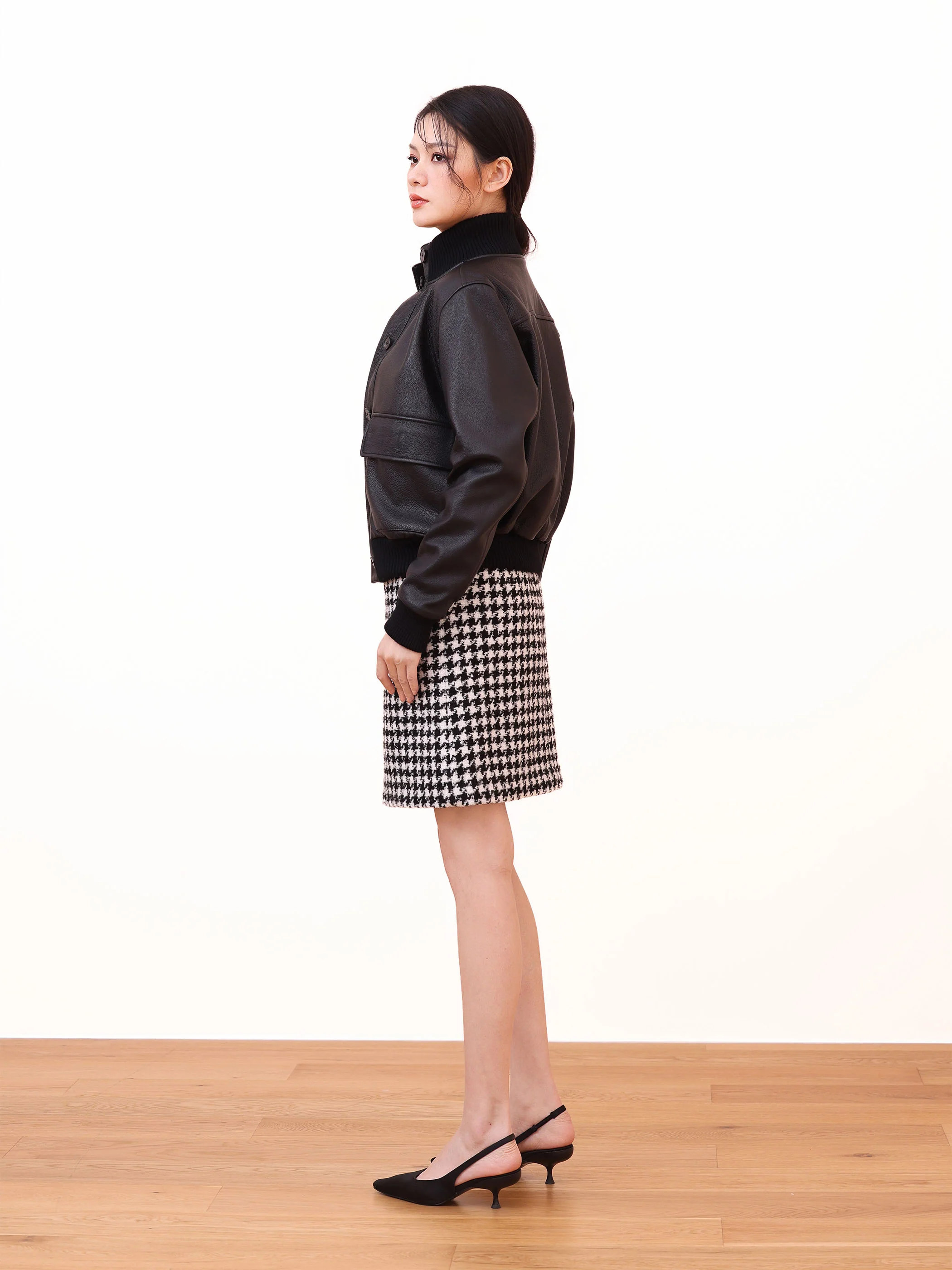 MID LENGTH GINGHAM SKIRT - Image 2