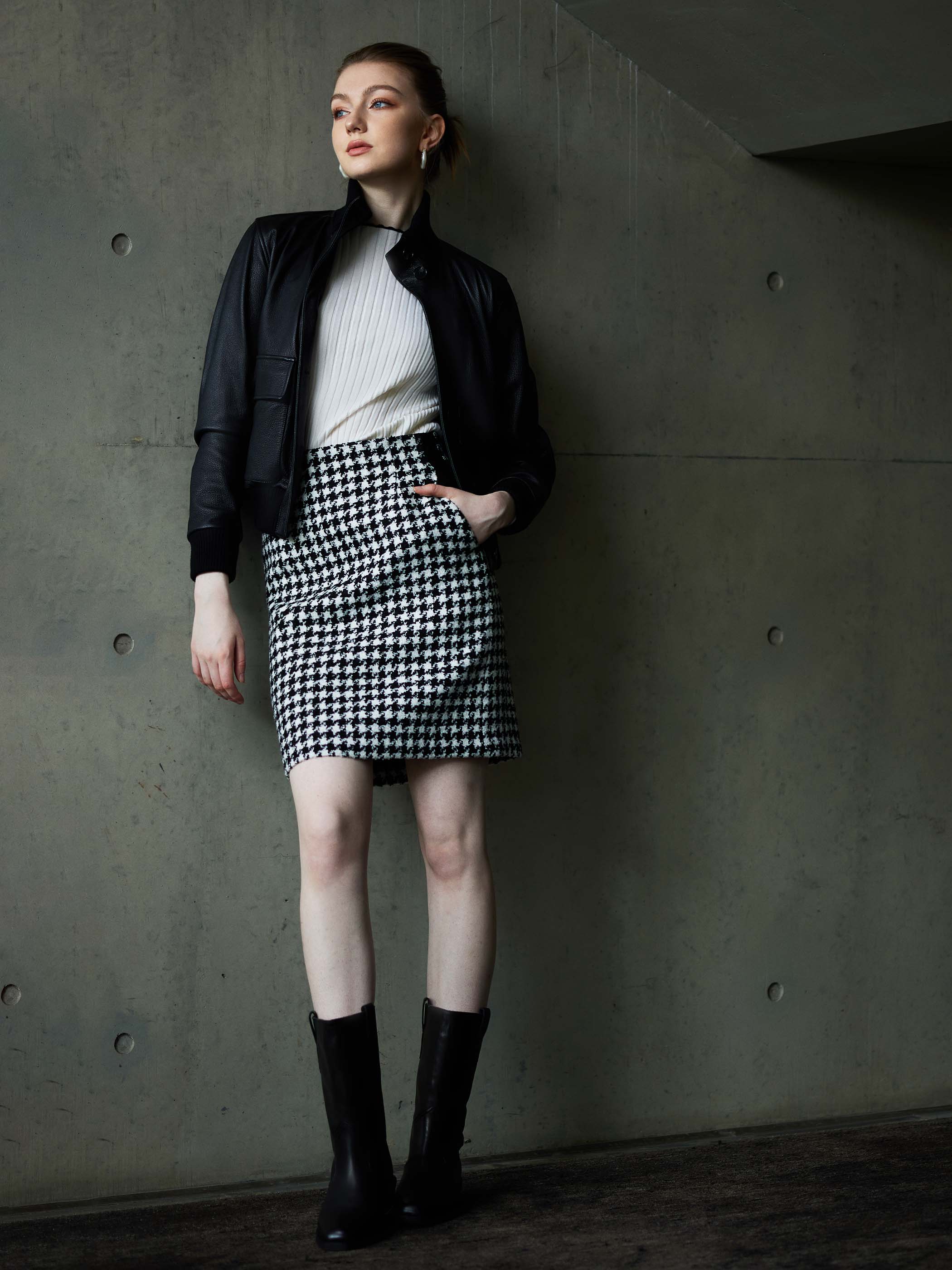 MID LENGTH GINGHAM SKIRT - Image 6