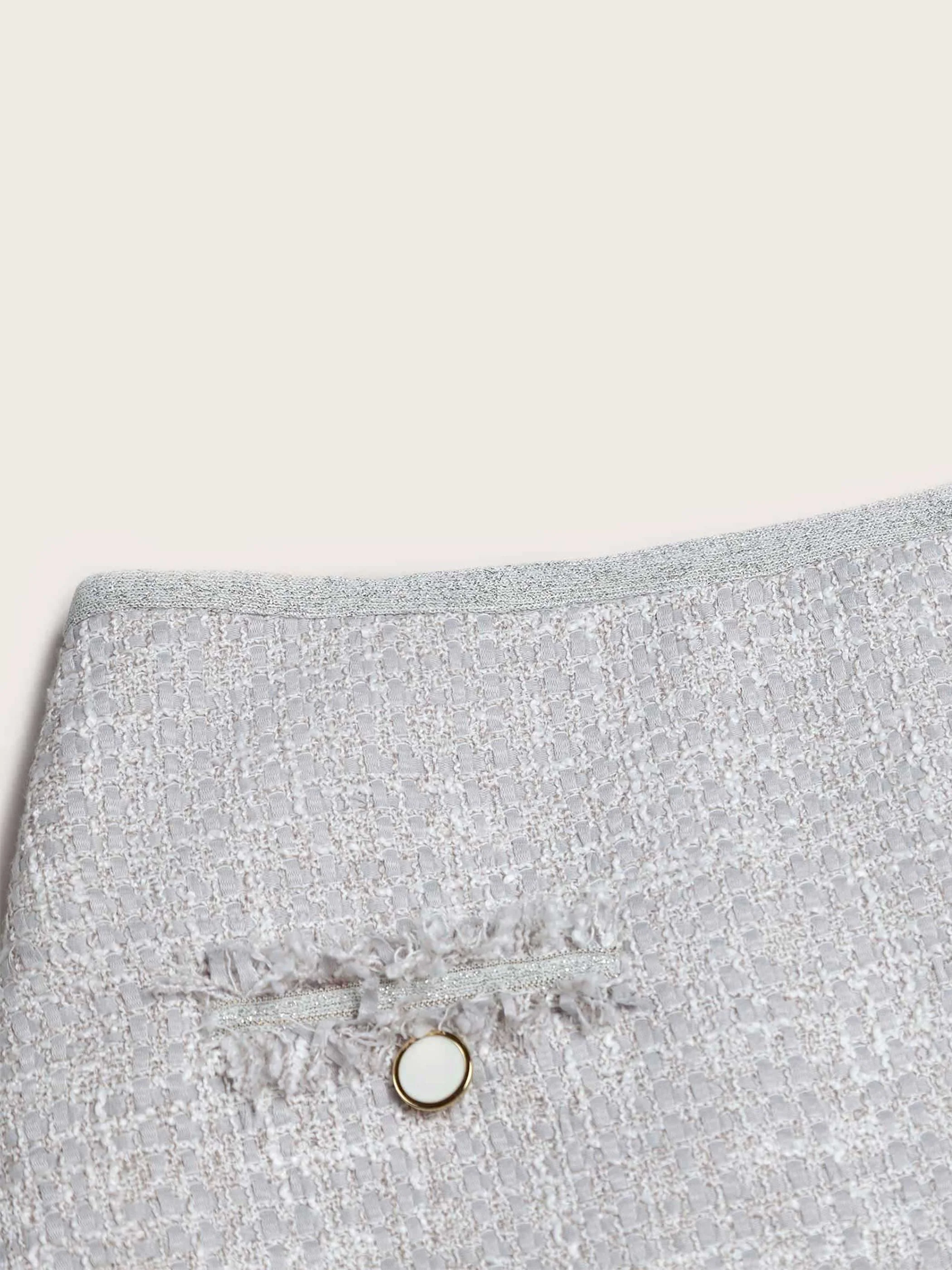 MID WAIST TWEED SKIRT W/ FRONT POCKETS - Image 9