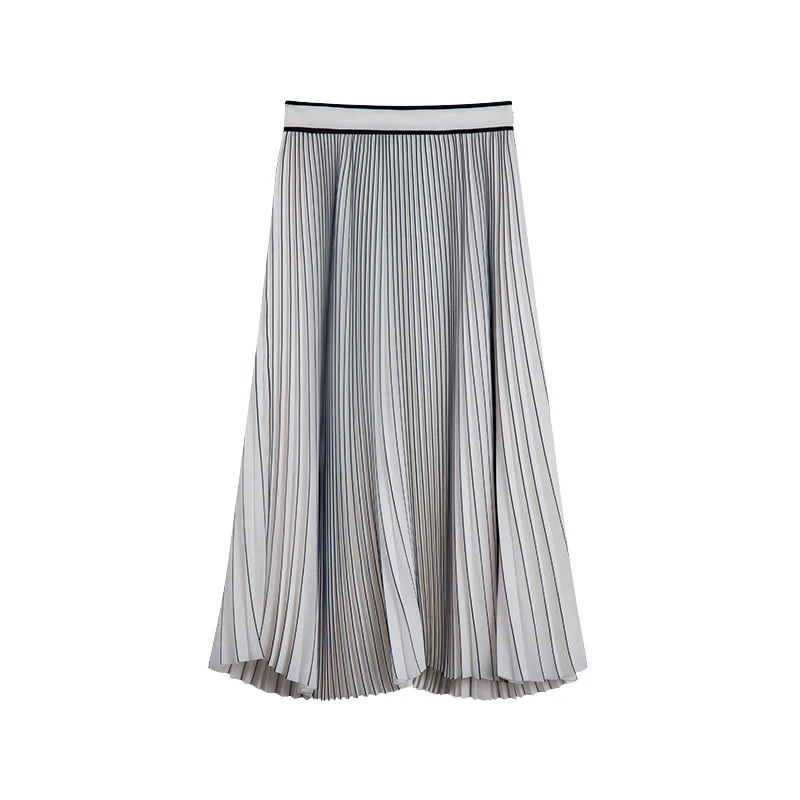 MIDI PLEATED SKIRT WITH PIPING DETAILS - Image 4