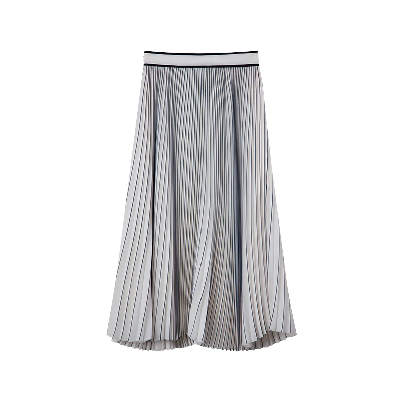 MIDI PLEATED SKIRT WITH PIPING DETAILS - Image 5