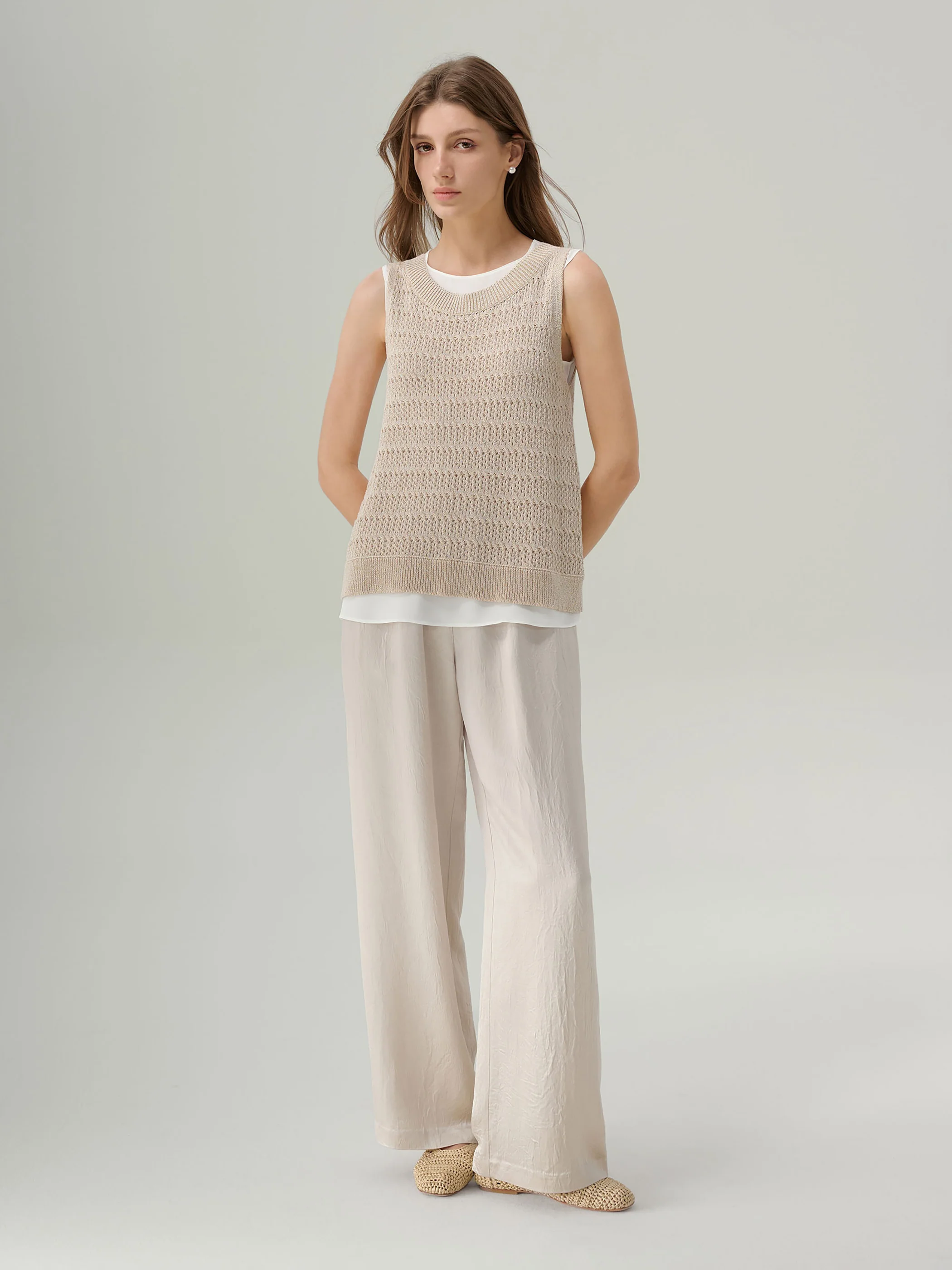 MIRI CRINKLE SATIN WIDE LEG PANT - Image 3