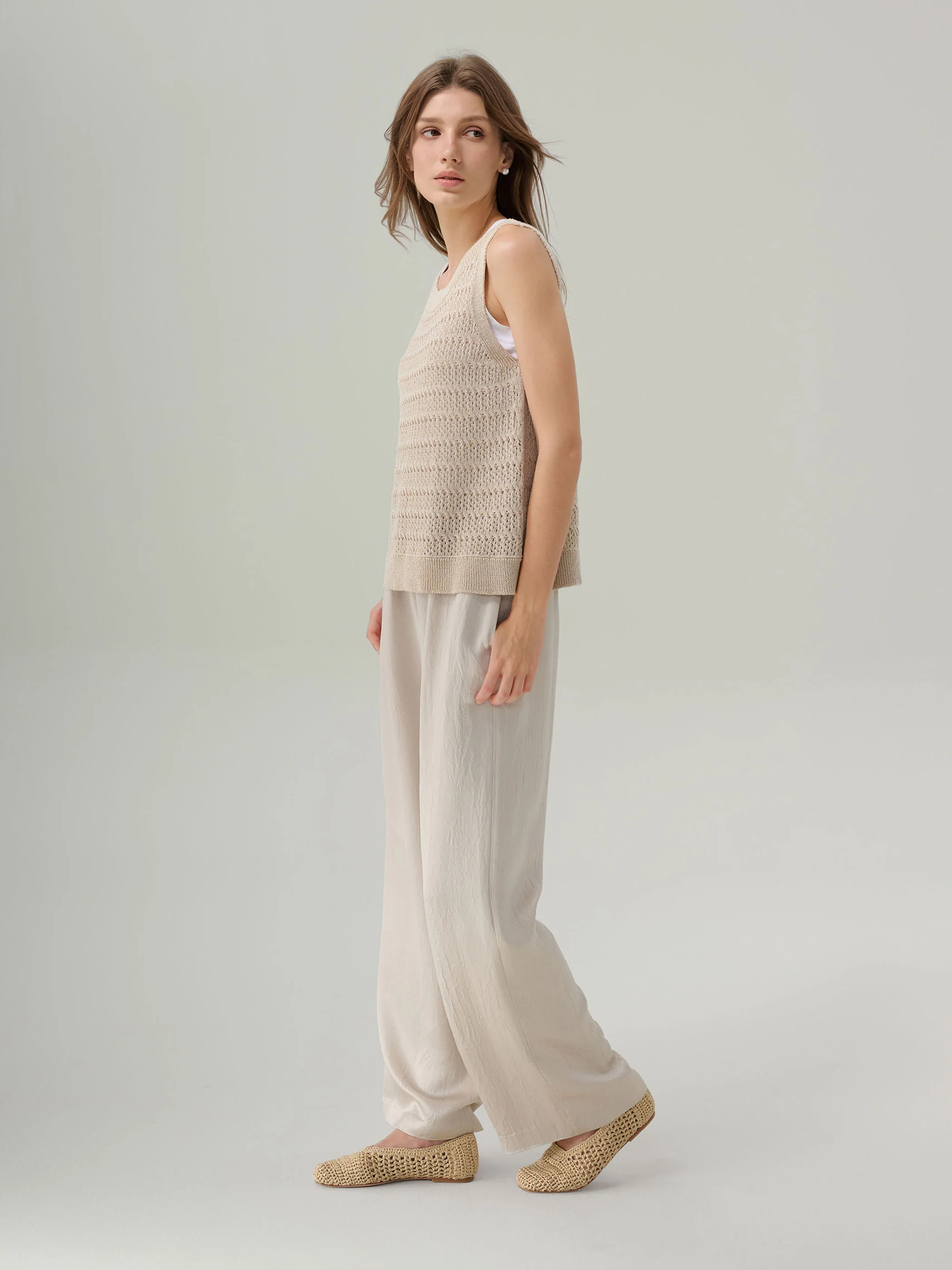 MIRI CRINKLE SATIN WIDE LEG PANT - Image 4