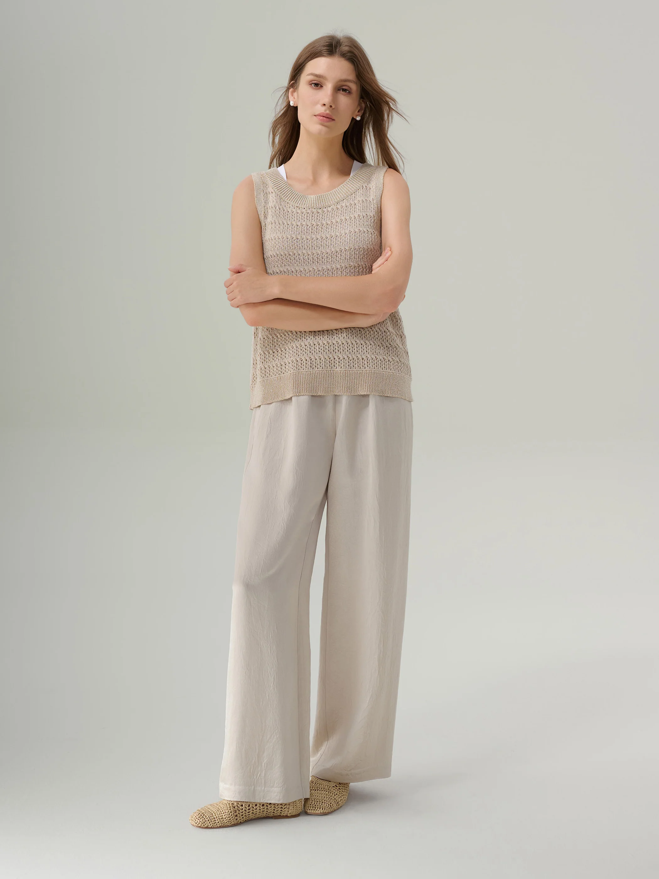 MIRI CRINKLE SATIN WIDE LEG PANT - Image 5