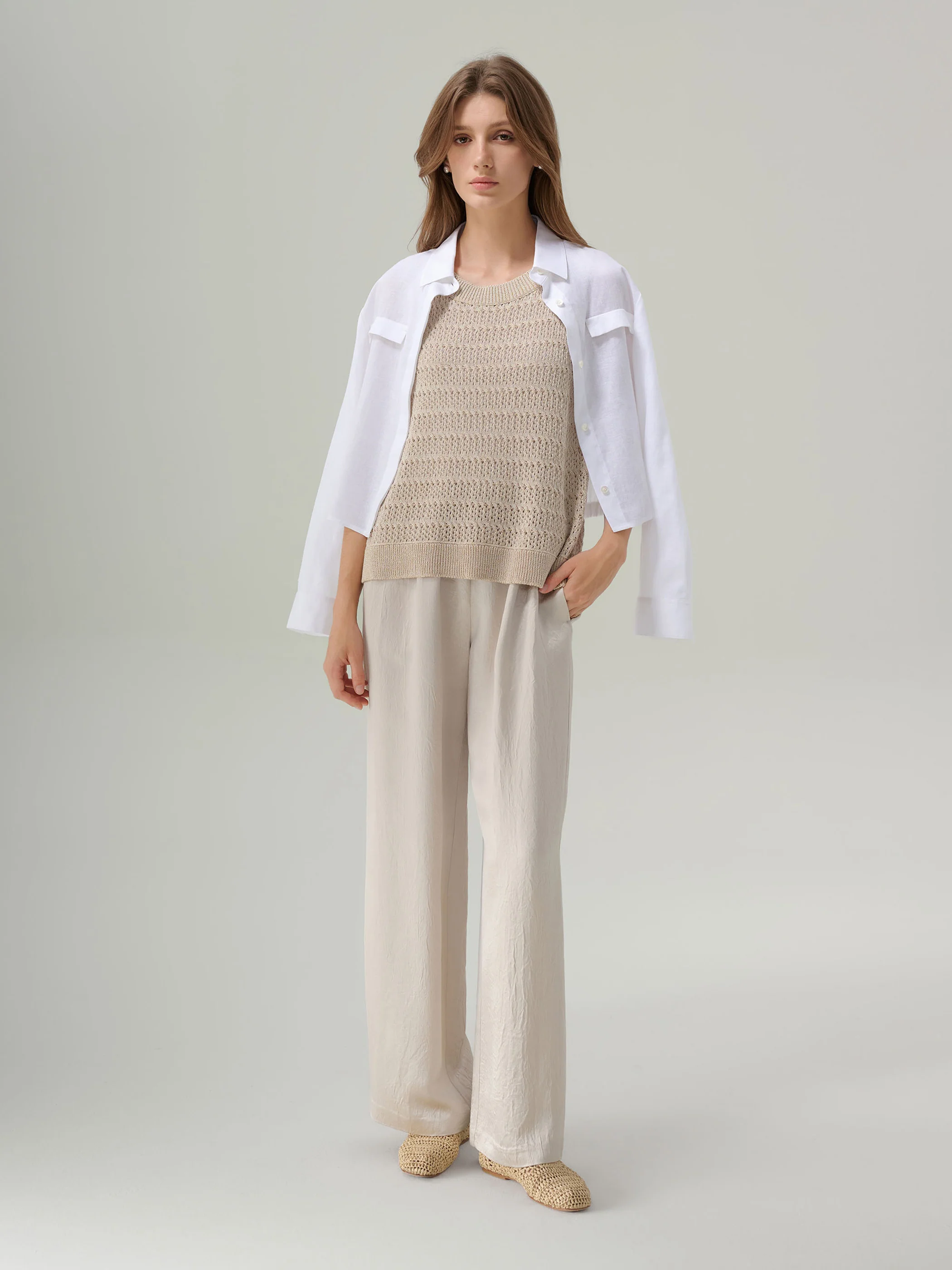 MIRI CRINKLE SATIN WIDE LEG PANT - Image 6