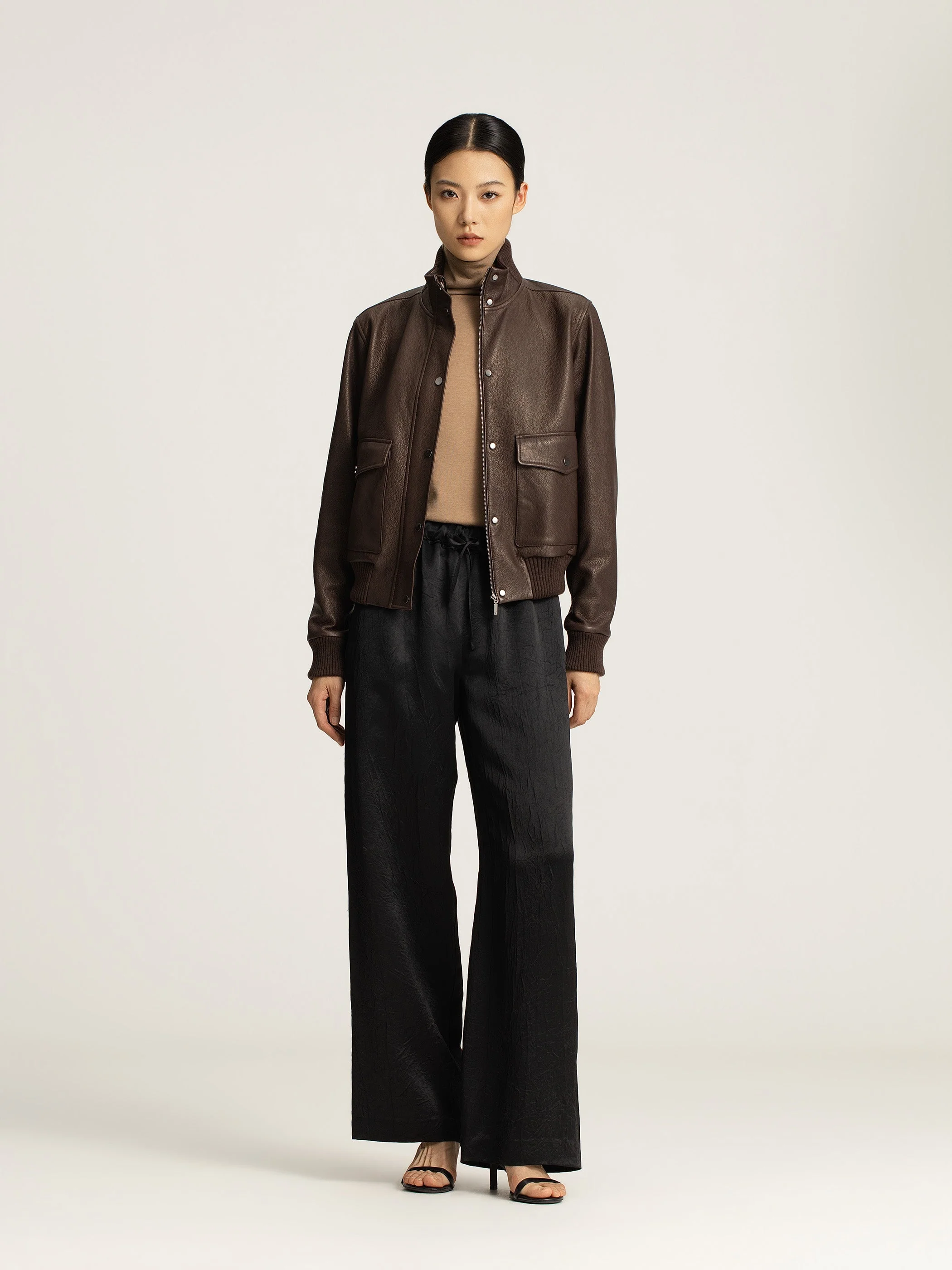 Nathi Goatskin Leather Bomber - Image 2