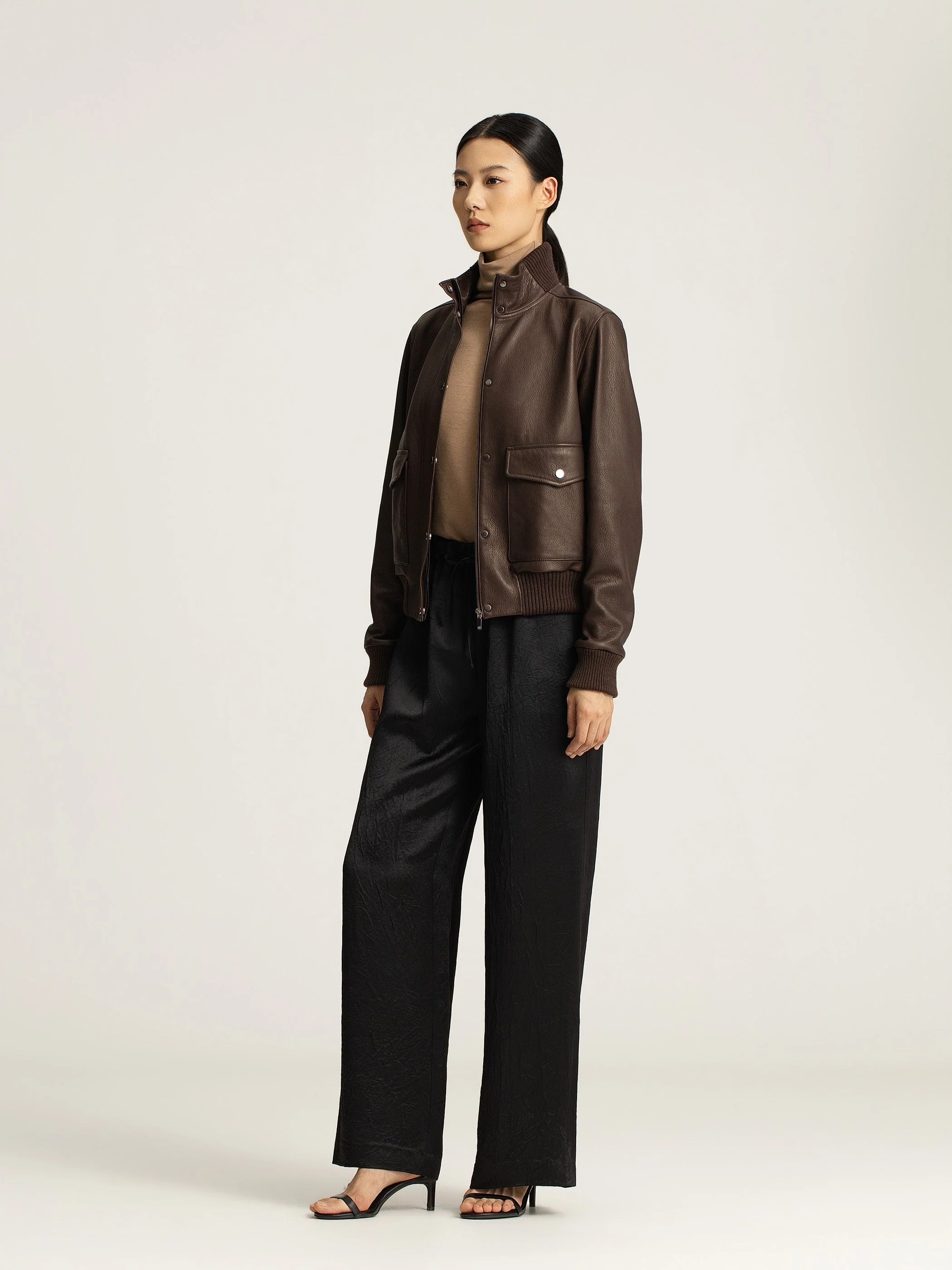 Nathi Goatskin Leather Bomber - Image 3