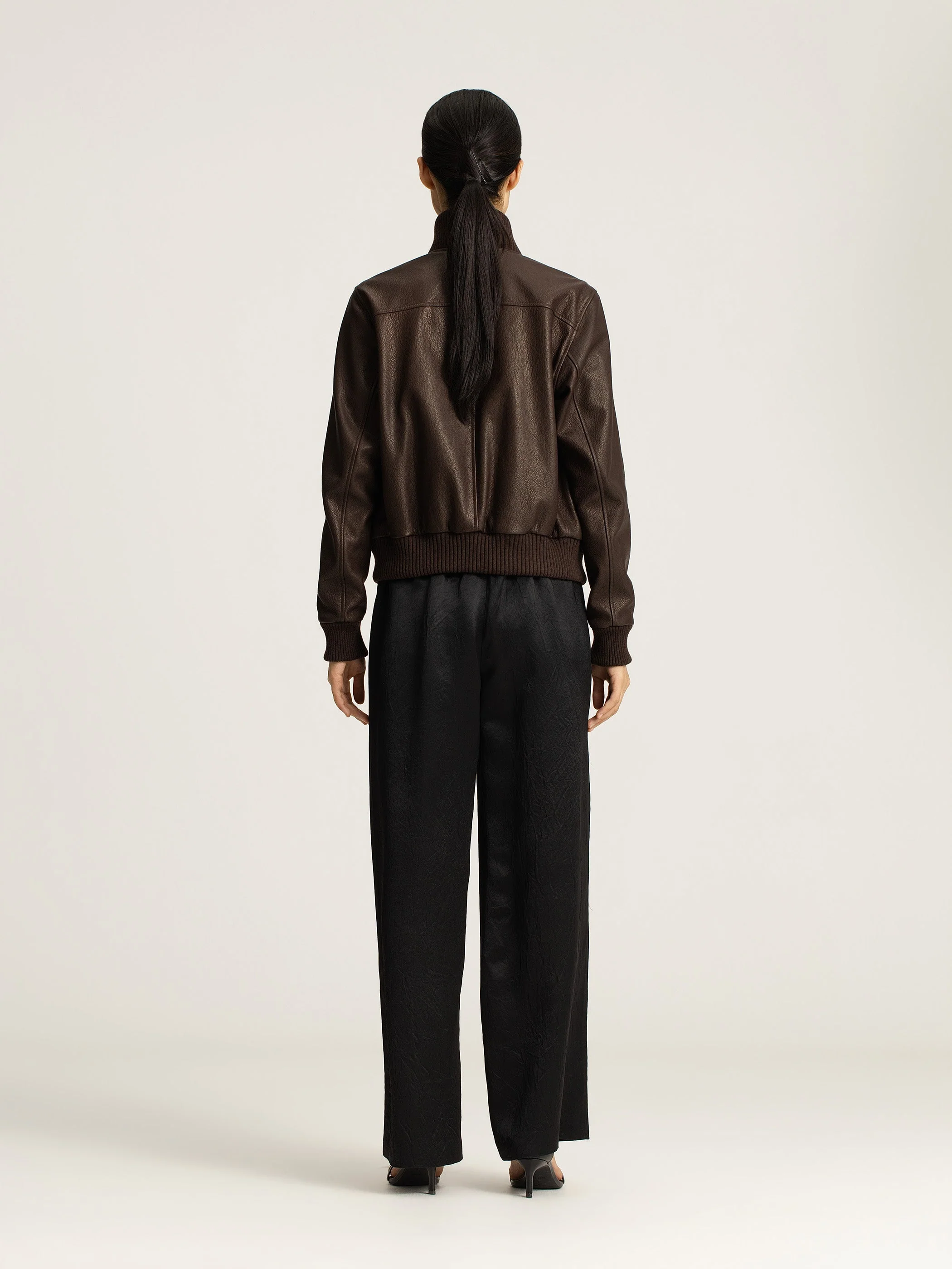 Nathi Goatskin Leather Bomber - Image 4