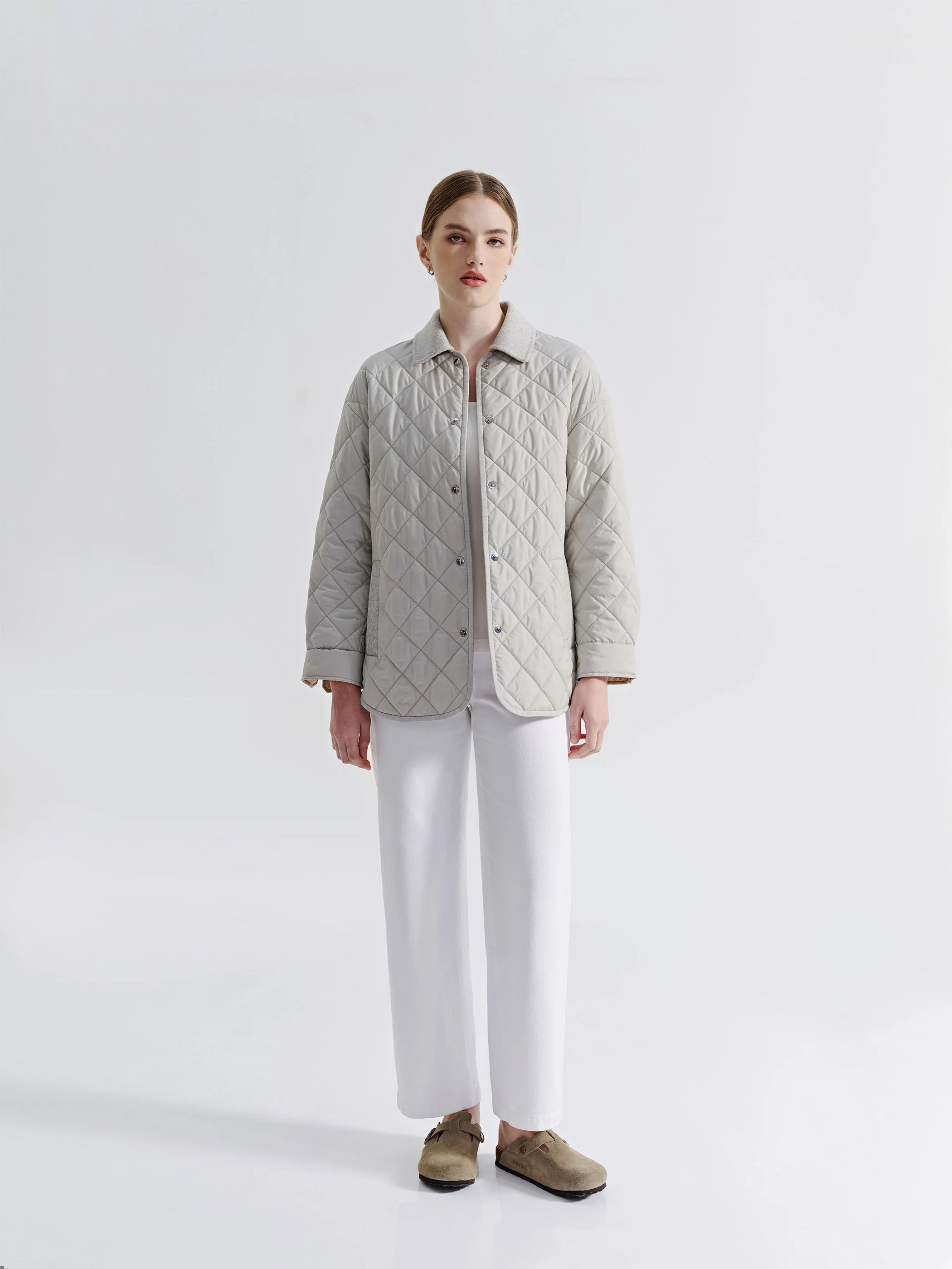 NOVA QUILTED LONG SLEEVE BUTTON DOWN JACKET - Image 4