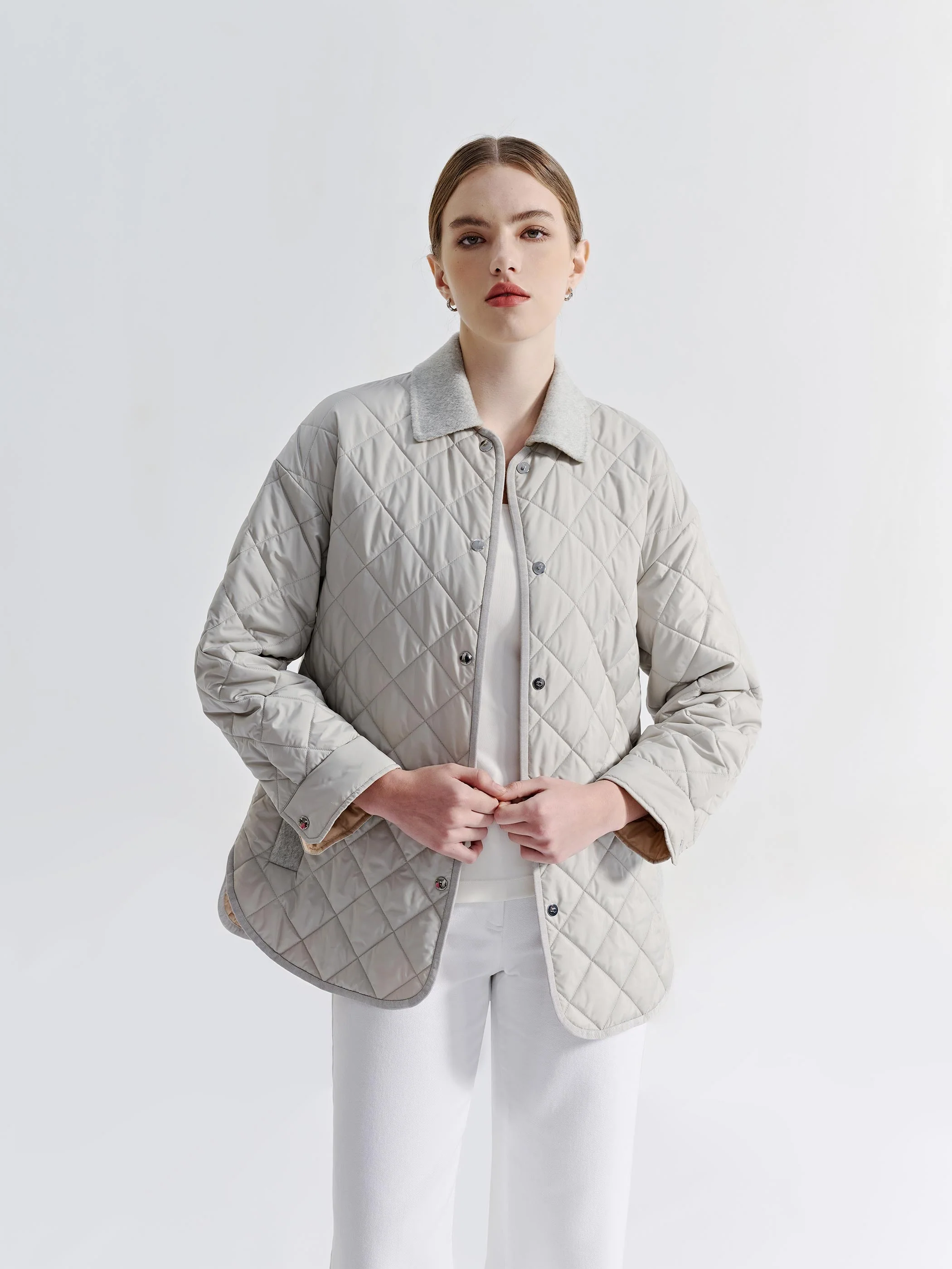 NOVA QUILTED LONG SLEEVE BUTTON DOWN JACKET - Image 7