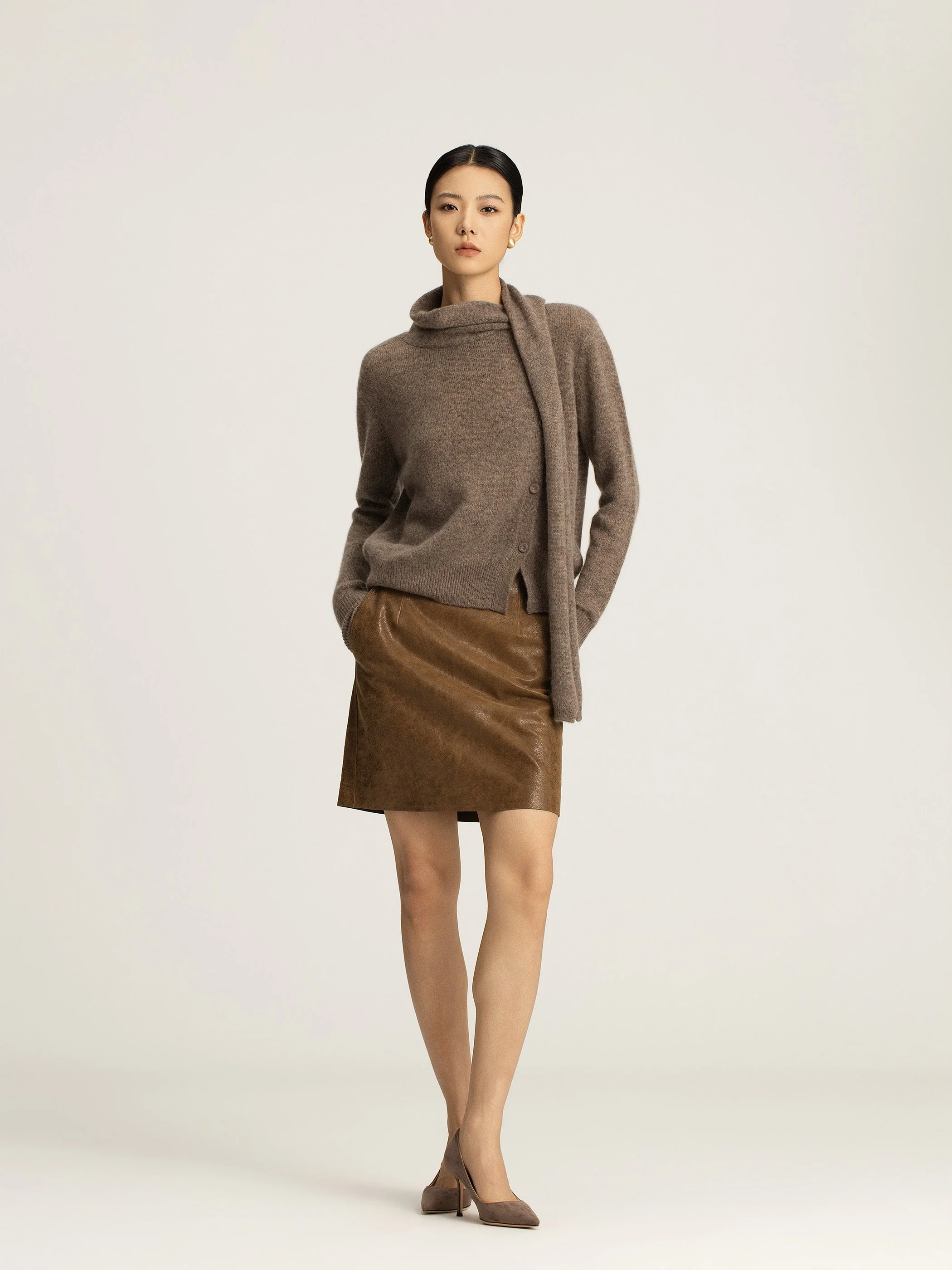 Odette Wool Cashmere Button Sweater - Image 2