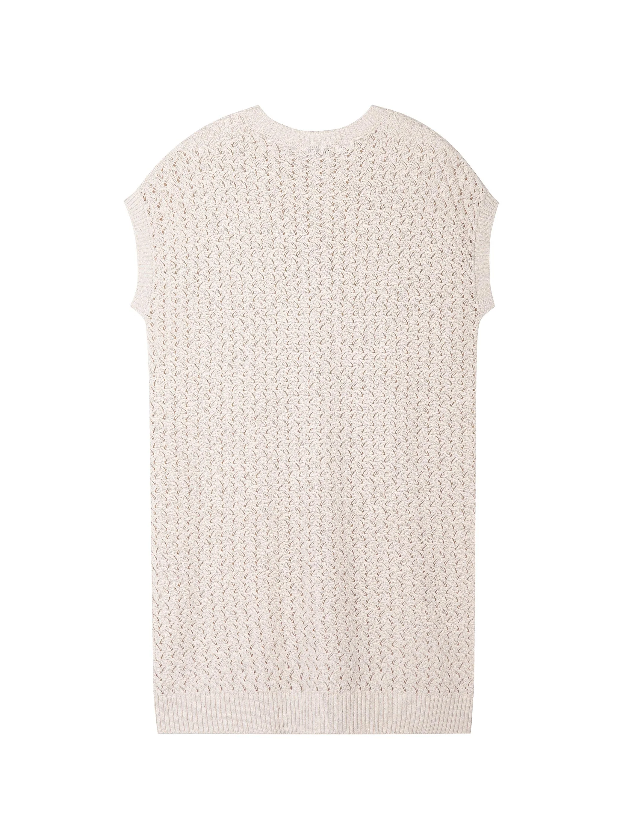 OPEN KNIT CREW NECK DRESS - Image 7